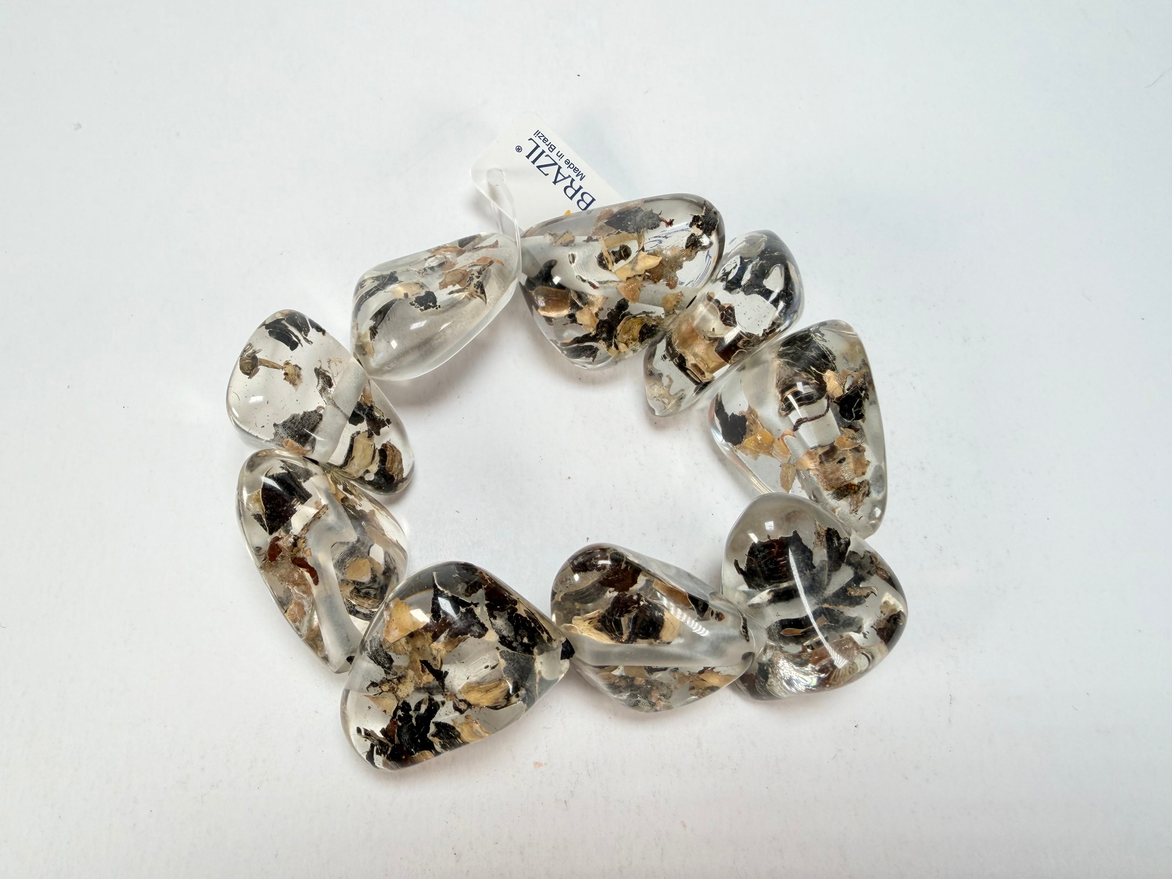 Jackie Brazil "Diamonds" Seaweed Flintstone Bone Bracelet ( B0211 )