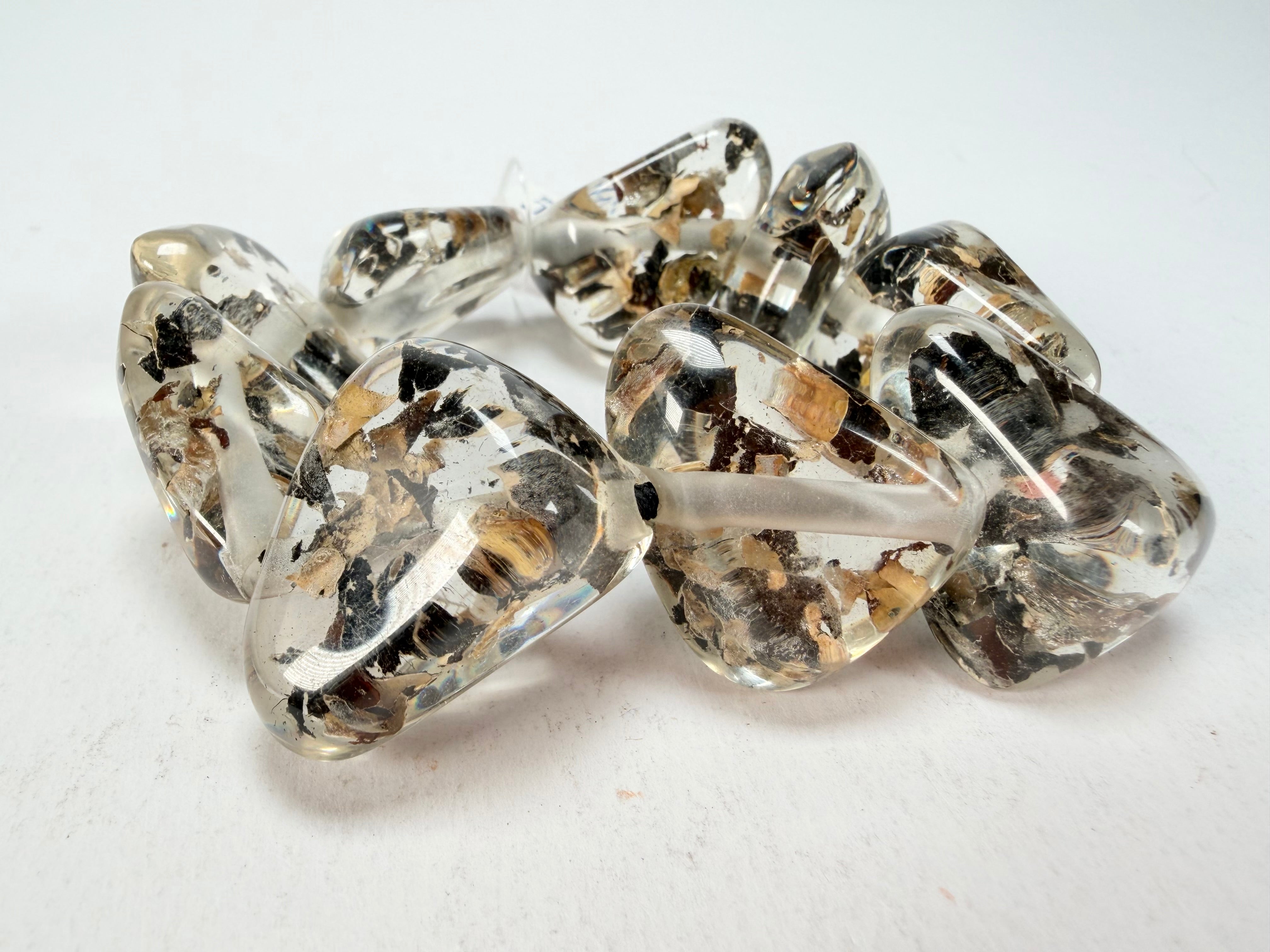 Jackie Brazil "Diamonds" Seaweed Flintstone Bone Bracelet ( B0211 )