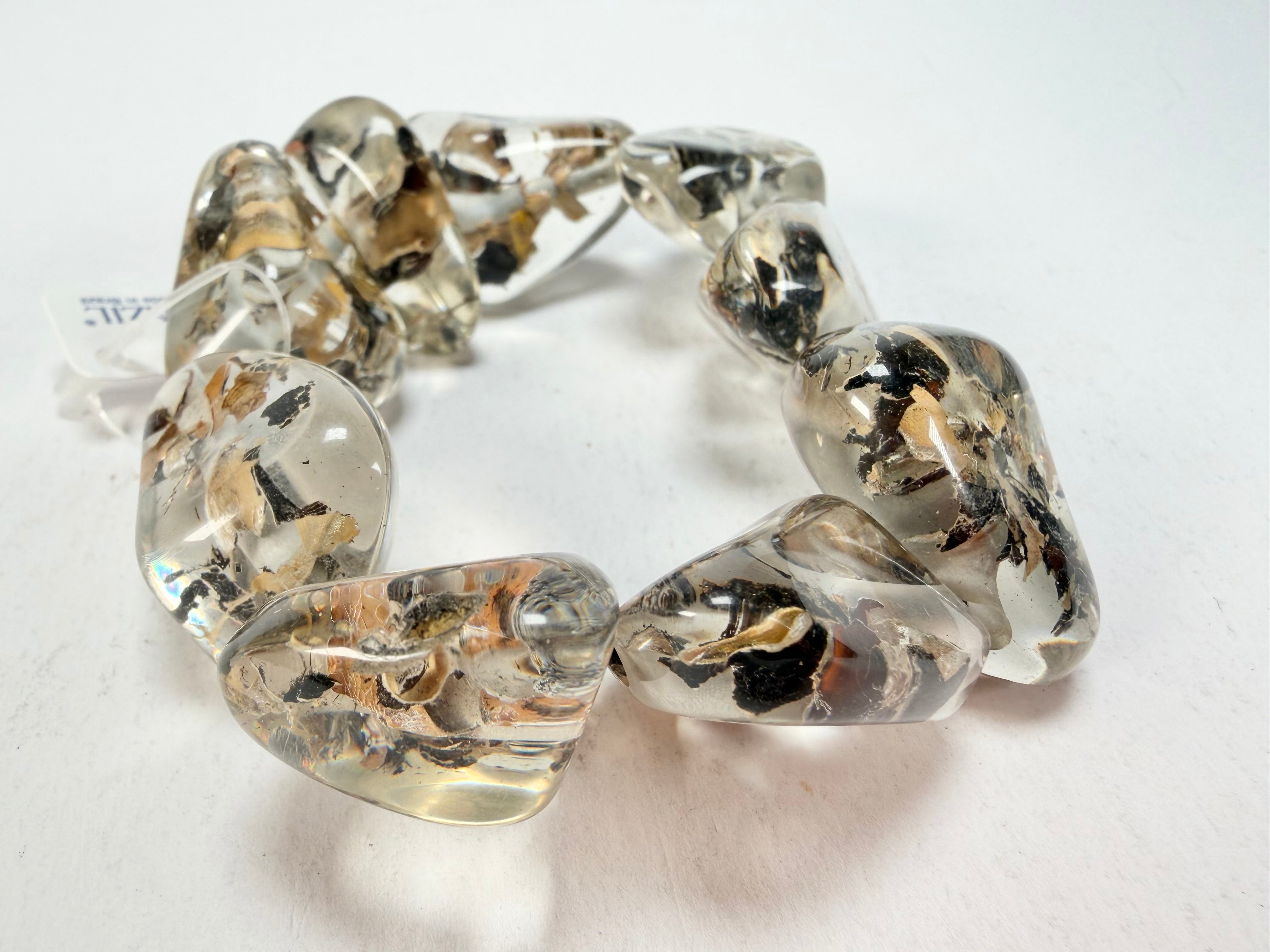 Jackie Brazil "Diamonds" Seaweed Flintstone Bone Bracelet ( B0211 )