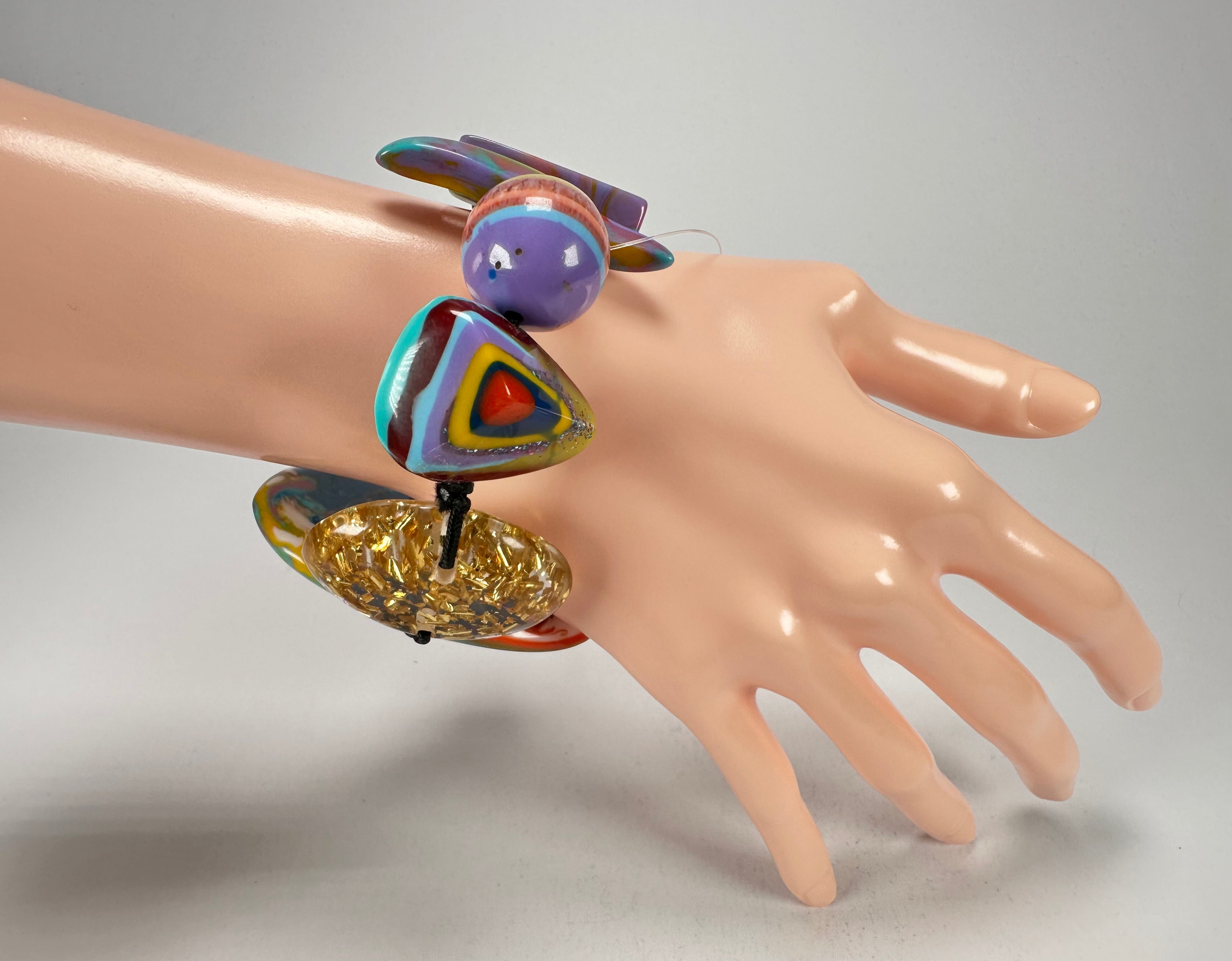 Jackie Brazil "Fusion" Mix Colours Multi Bead Resin Bracelet ( B0050 )