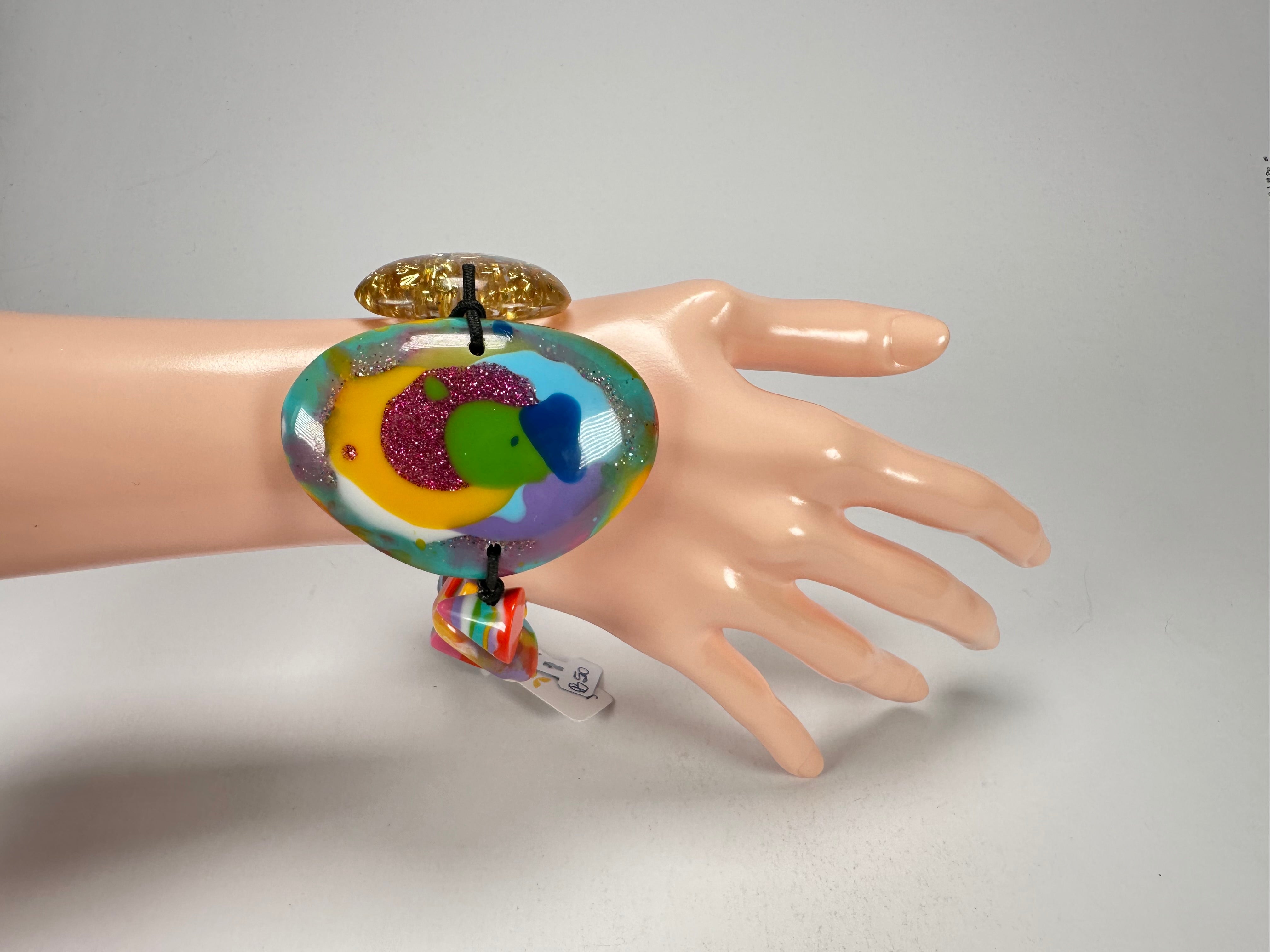 Jackie Brazil "Fusion" Mix Colours Multi Bead Resin Bracelet ( B0050 )