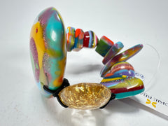 Jackie Brazil "Fusion" Mix Colours Multi Bead Resin Bracelet ( B0050 )