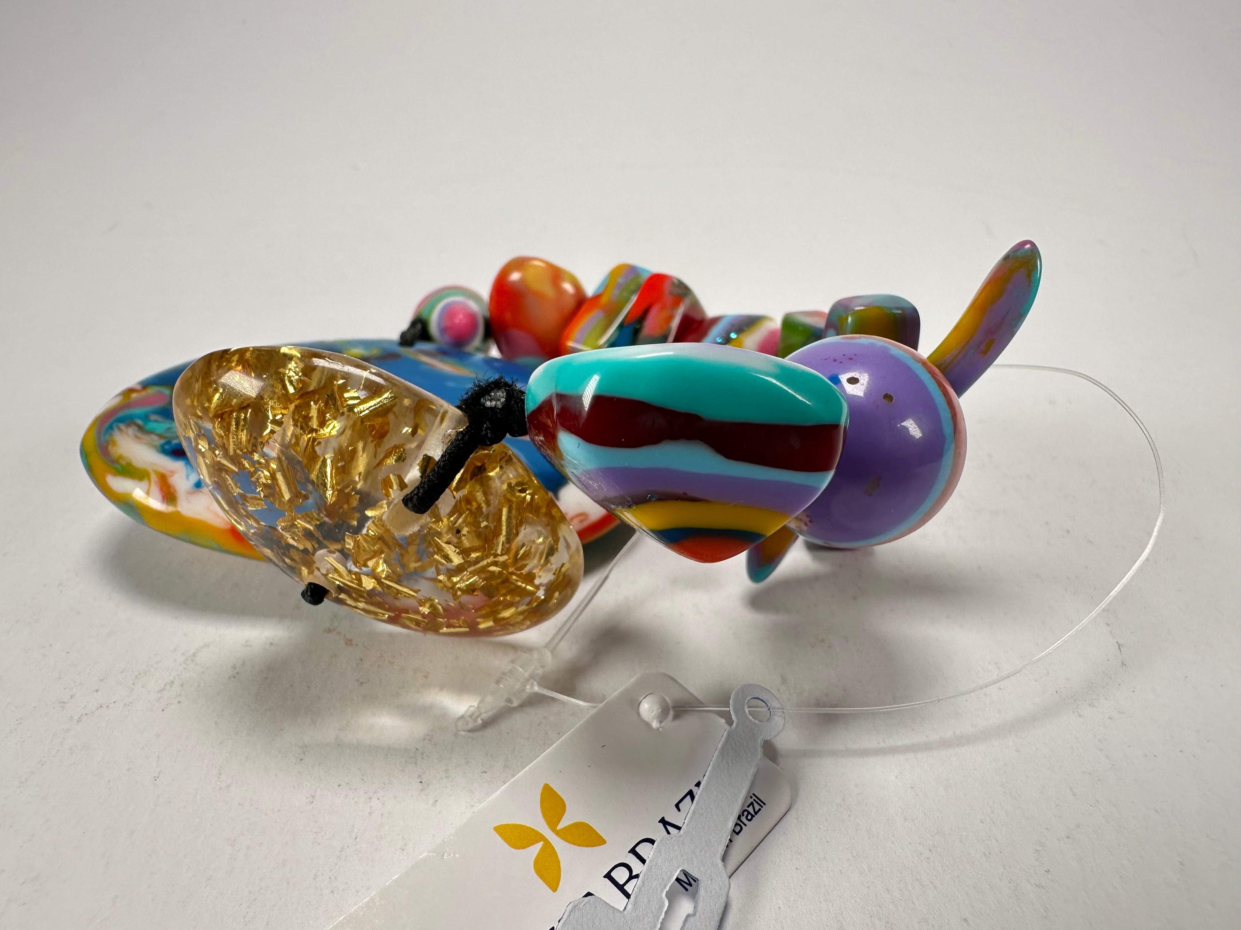Jackie Brazil "Fusion" Mix Colours Multi Bead Resin Bracelet ( B0050 )