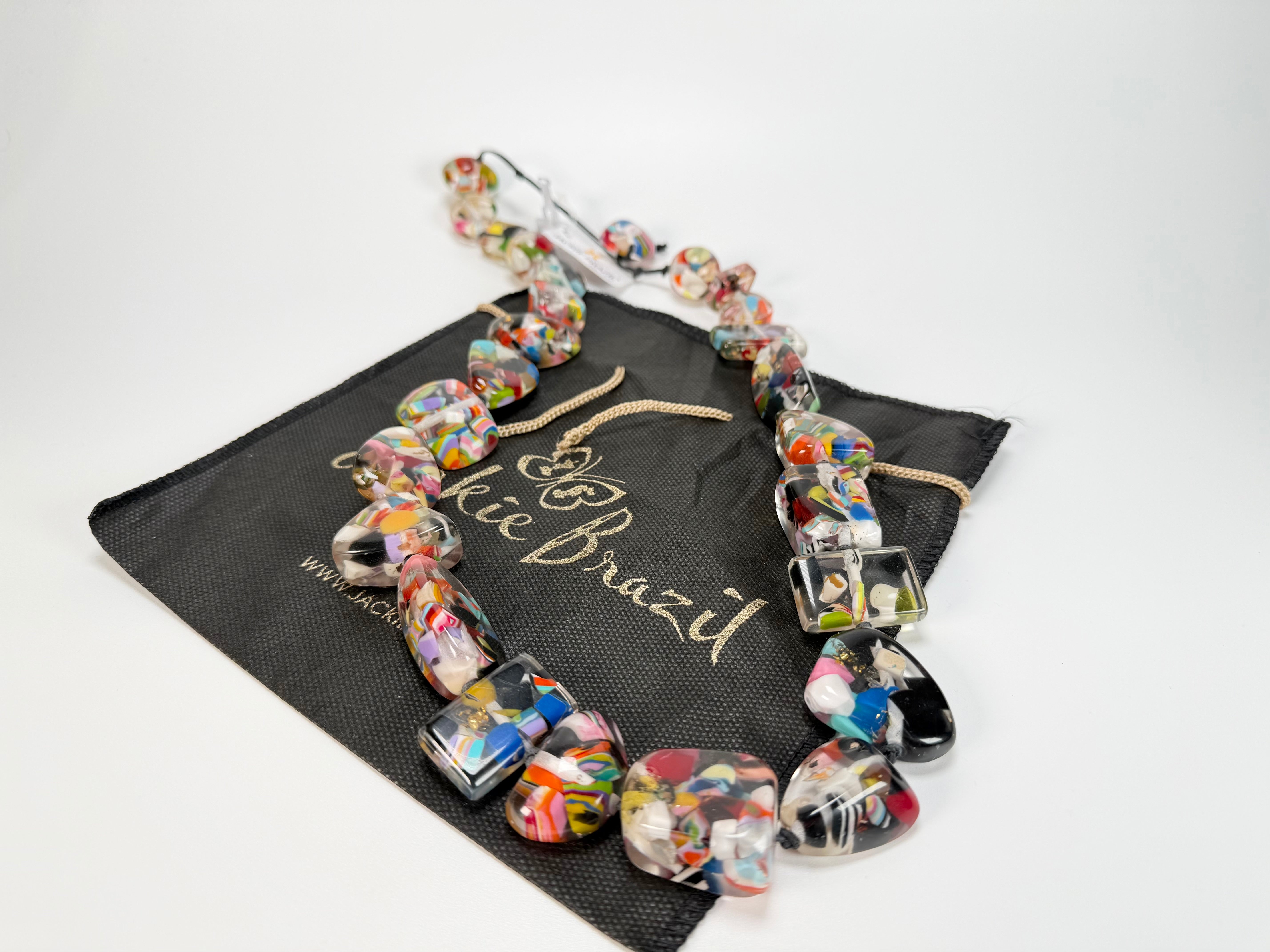 Jackie Brazil "Indiana" Cascade Multi-Bead Medium Resin 70cm Necklace ( N0033 )