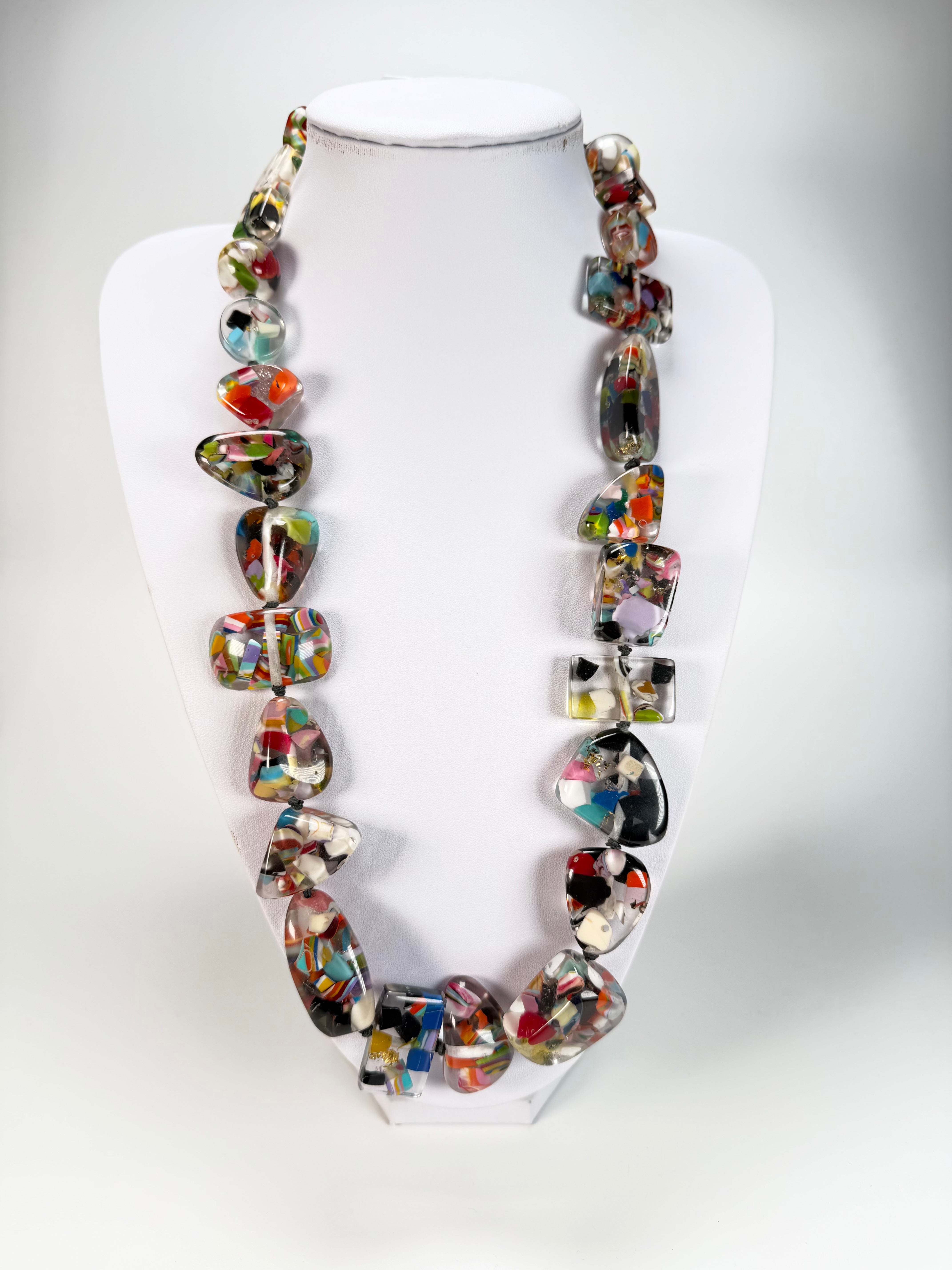 Jackie Brazil "Indiana" Cascade Multi-Bead Medium Resin 70cm Necklace ( N0033 )