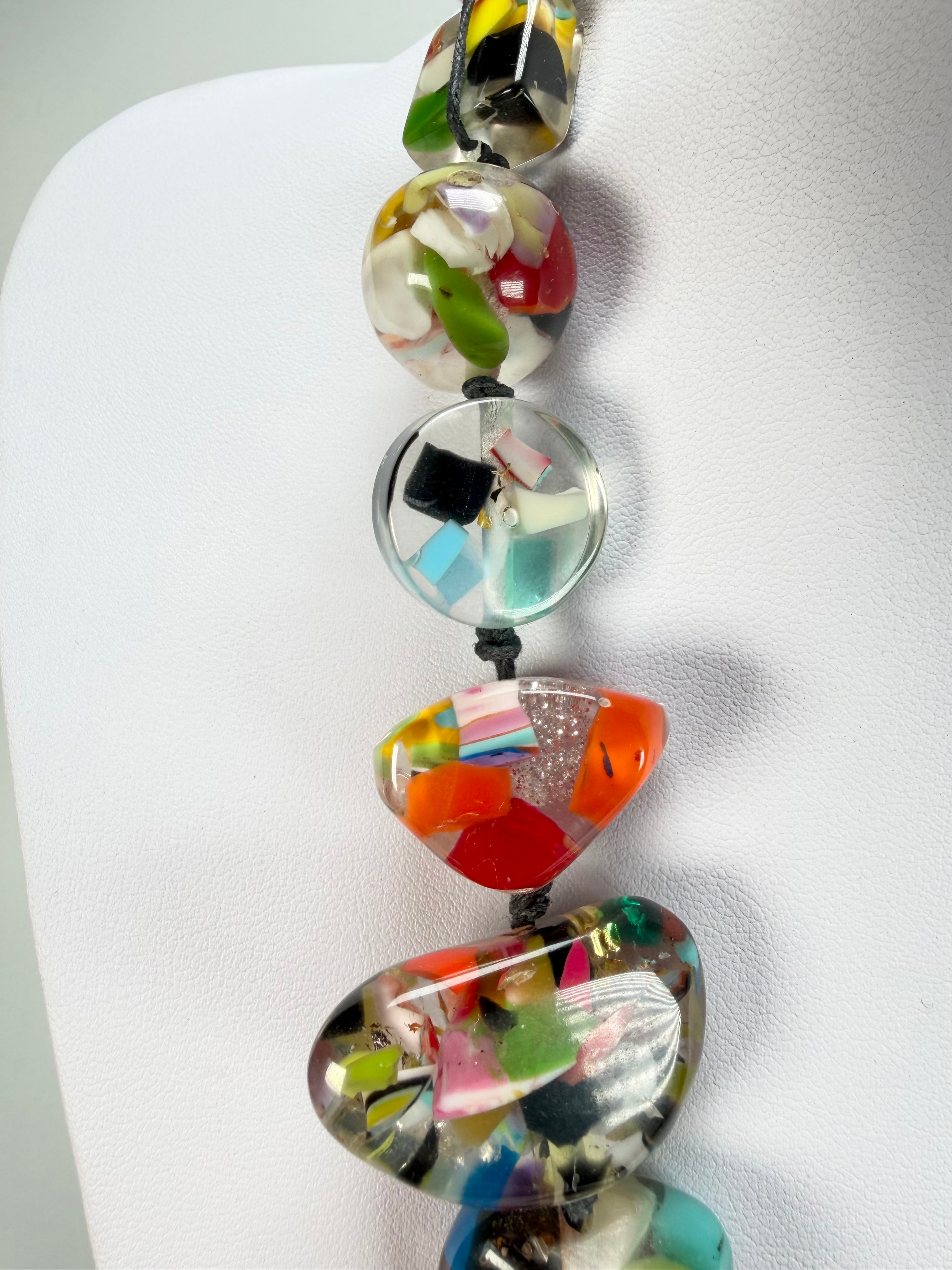 Jackie Brazil "Indiana" Cascade Multi-Bead Medium Resin 70cm Necklace ( N0033 )