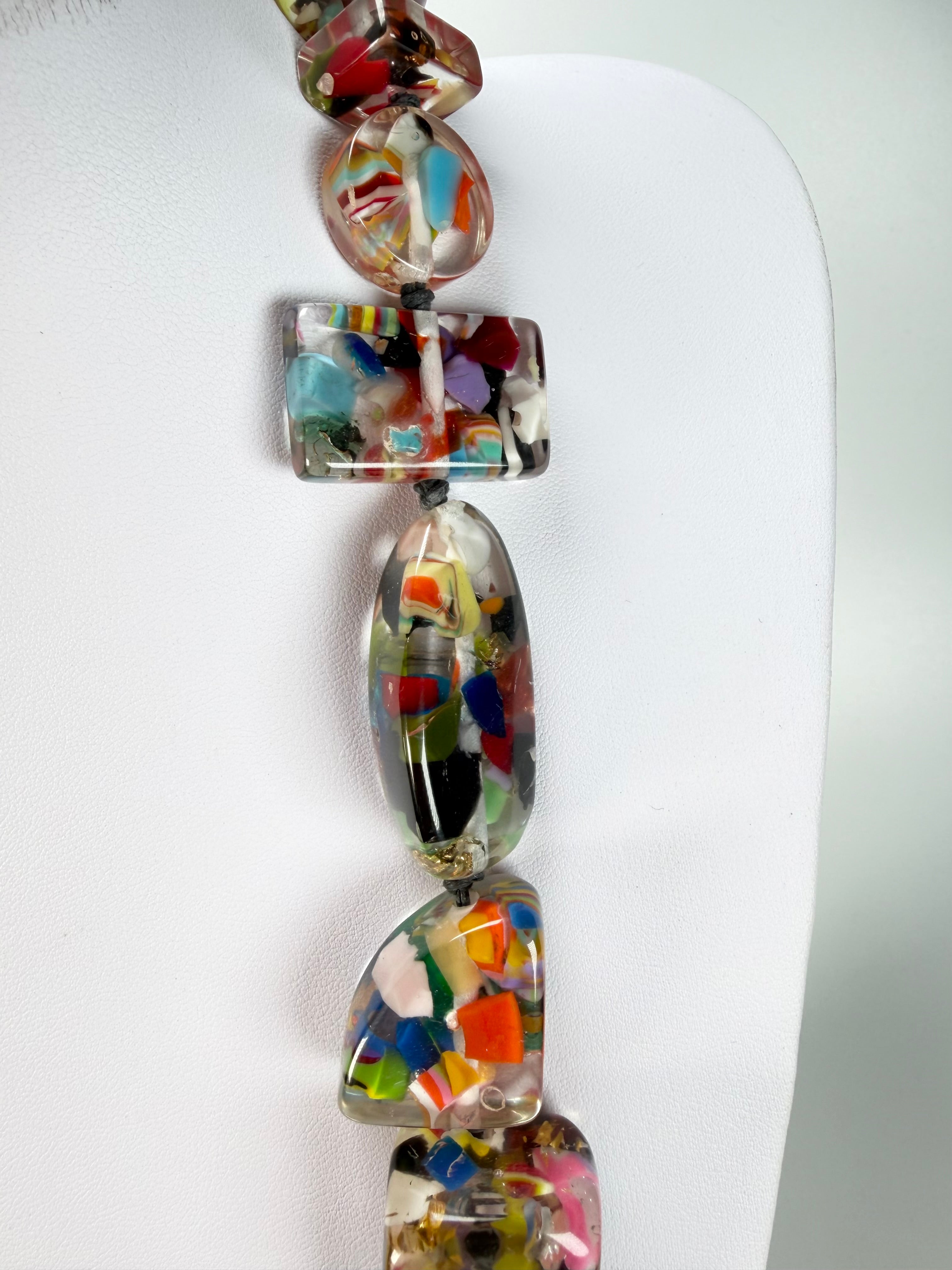 Jackie Brazil "Indiana" Cascade Multi-Bead Medium Resin 70cm Necklace ( N0033 )