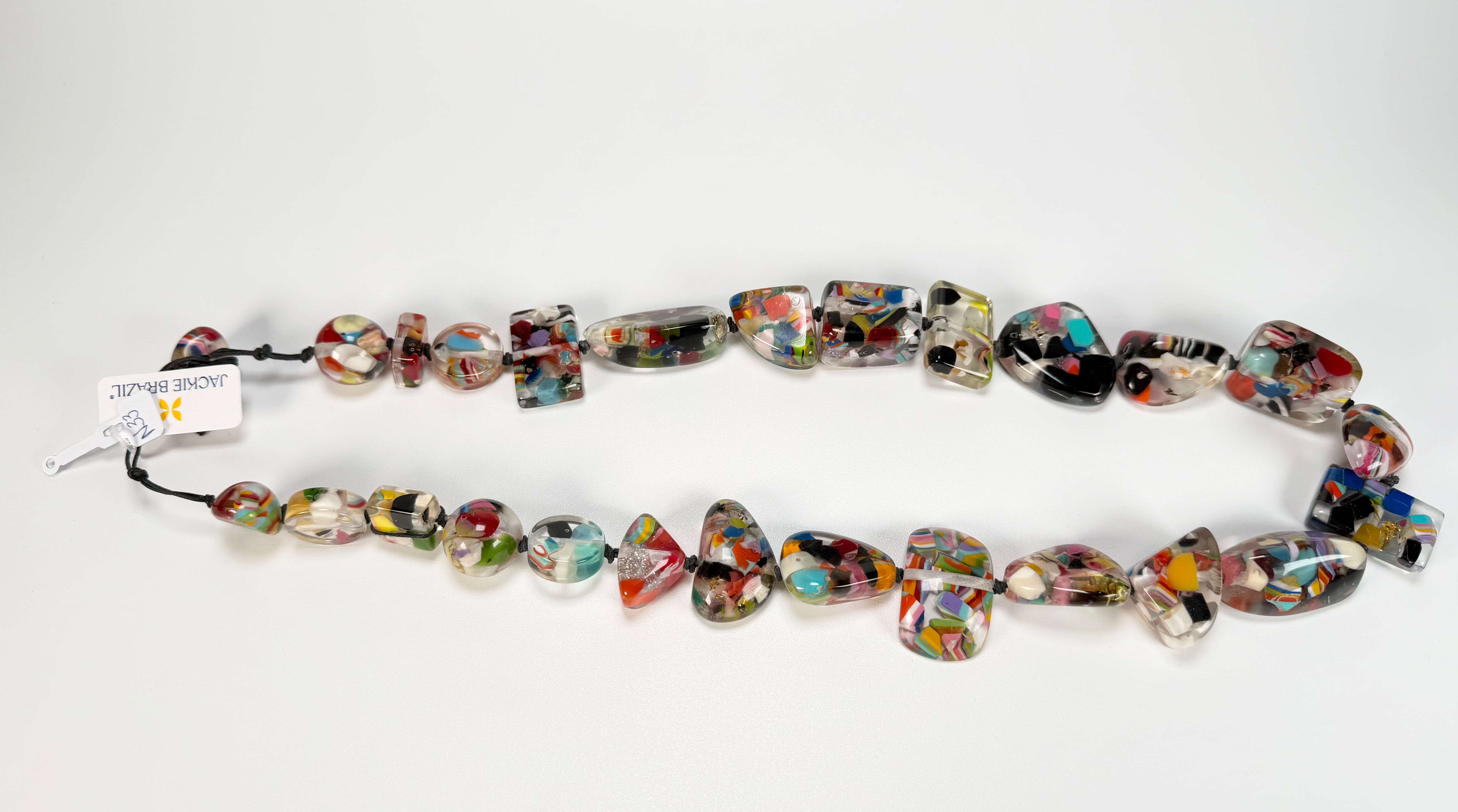 Jackie Brazil "Indiana" Cascade Multi-Bead Medium Resin 70cm Necklace ( N0033 )
