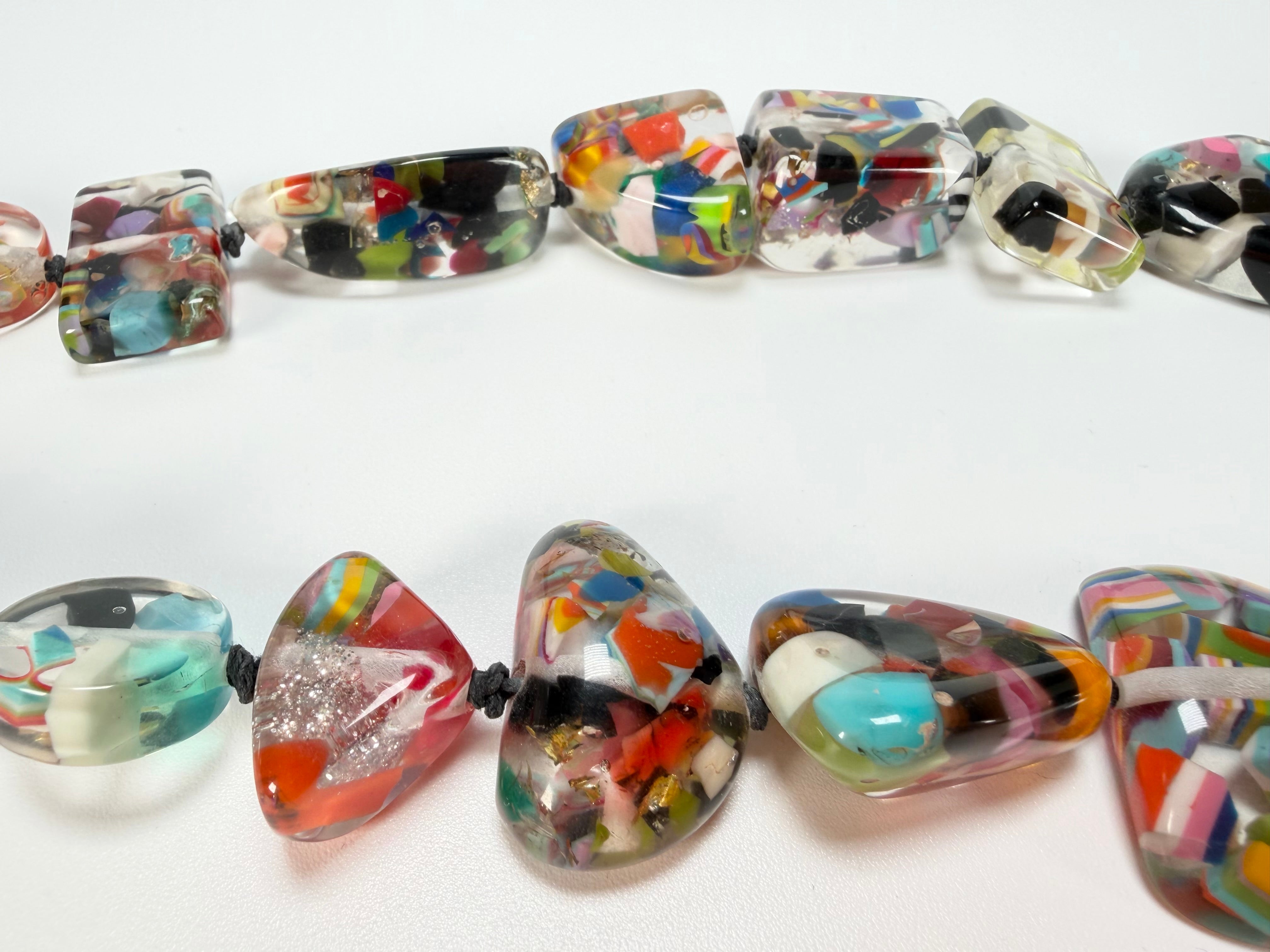 Jackie Brazil "Indiana" Cascade Multi-Bead Medium Resin 70cm Necklace ( N0033 )