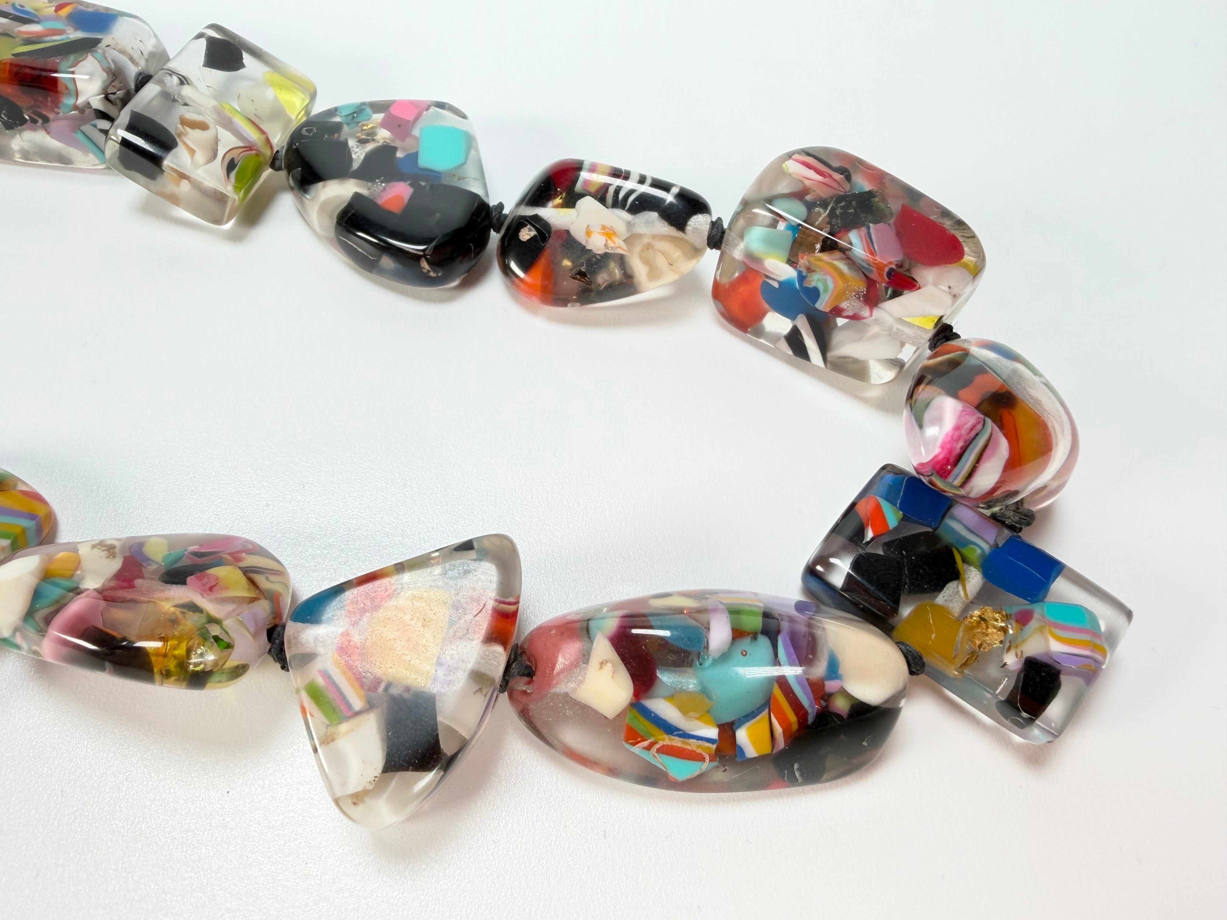 Jackie Brazil "Indiana" Cascade Multi-Bead Medium Resin 70cm Necklace ( N0033 )