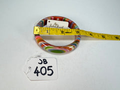 Jackie Brazil "Thin Cat Eye" Liquorice Allsorts with Cat Eye Spring Colour 1.3cm Resin Bangle ( B1151 )