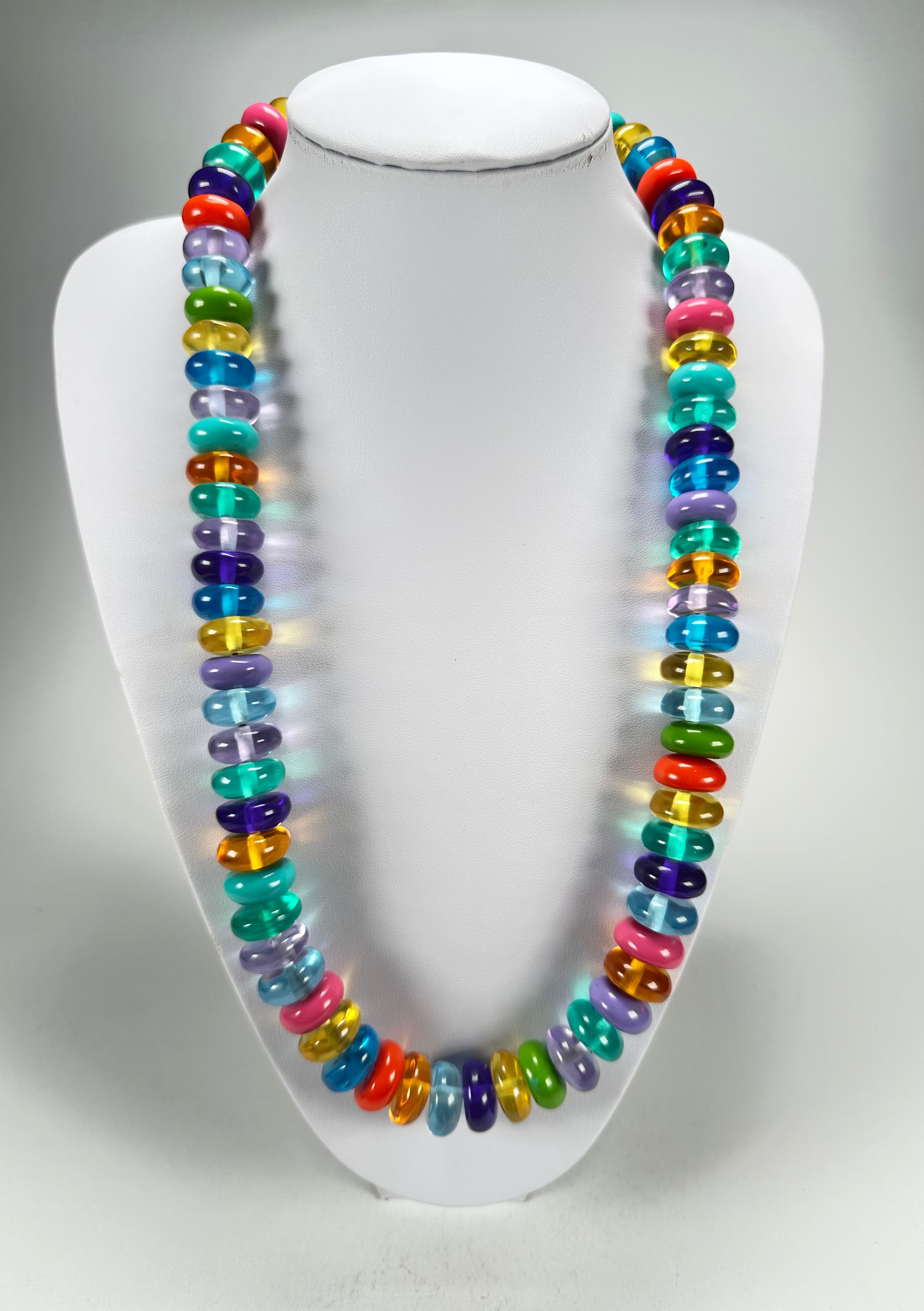 Jackie Brazil "Bela" Transparent Summer Mix Resin Mini Wheels 70cm Necklace ( N0043 )
