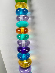 Jackie Brazil "Bela" Transparent Summer Mix Resin Mini Wheels 70cm Necklace ( N0043 )