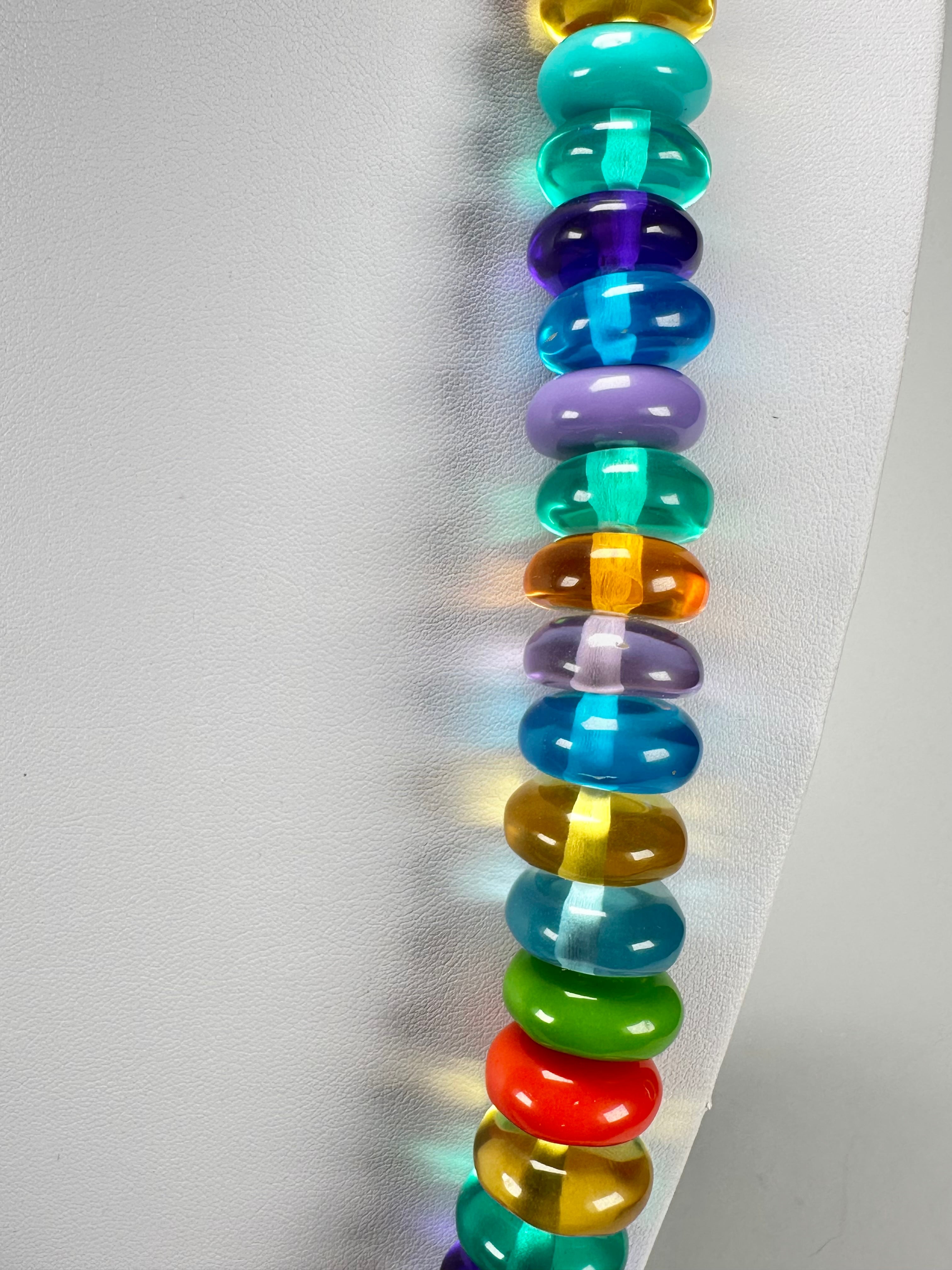 Jackie Brazil "Bela" Transparent Summer Mix Resin Mini Wheels 70cm Necklace ( N0043 )