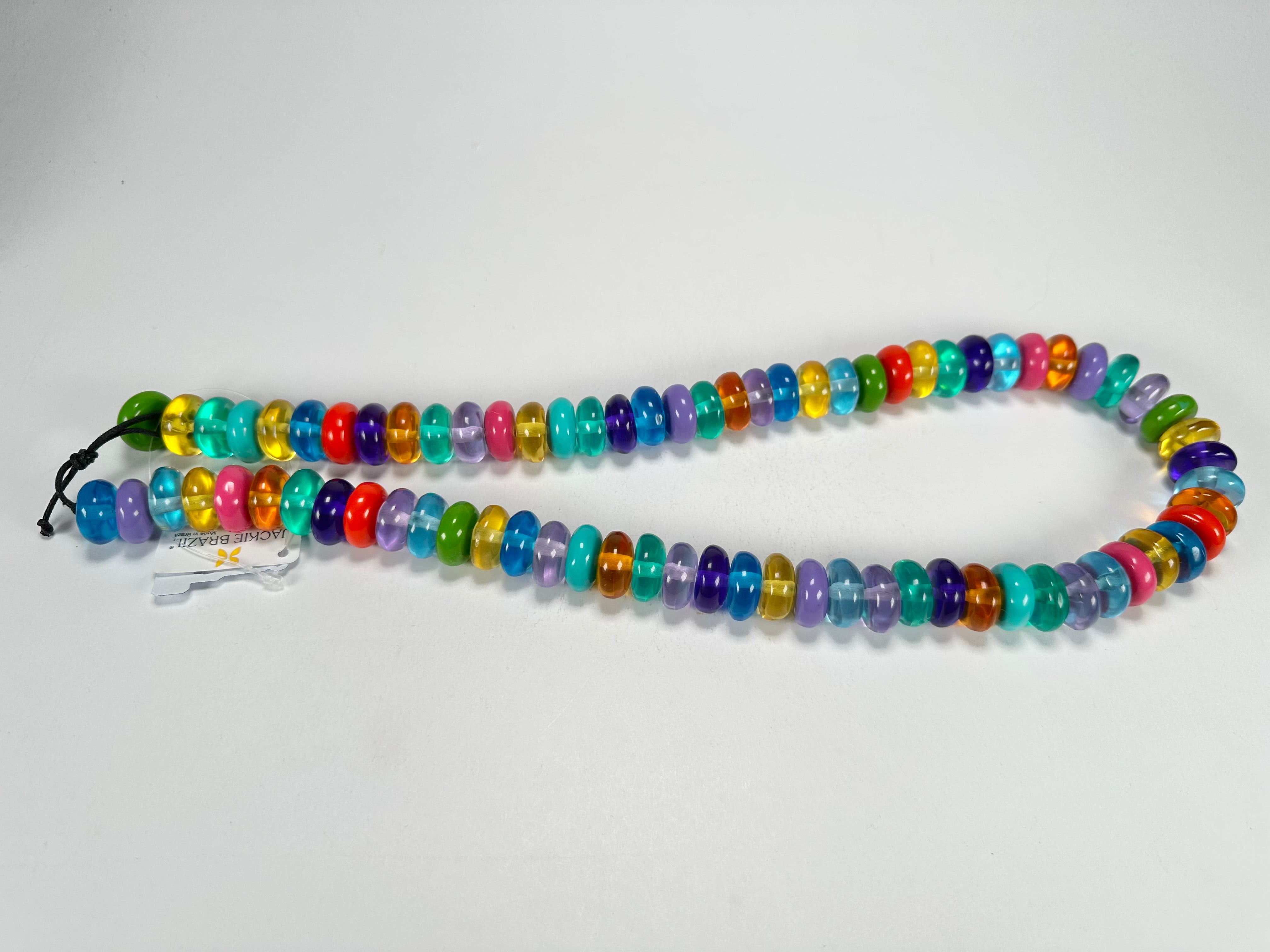 Jackie Brazil "Bela" Transparent Summer Mix Resin Mini Wheels 70cm Necklace ( N0043 )