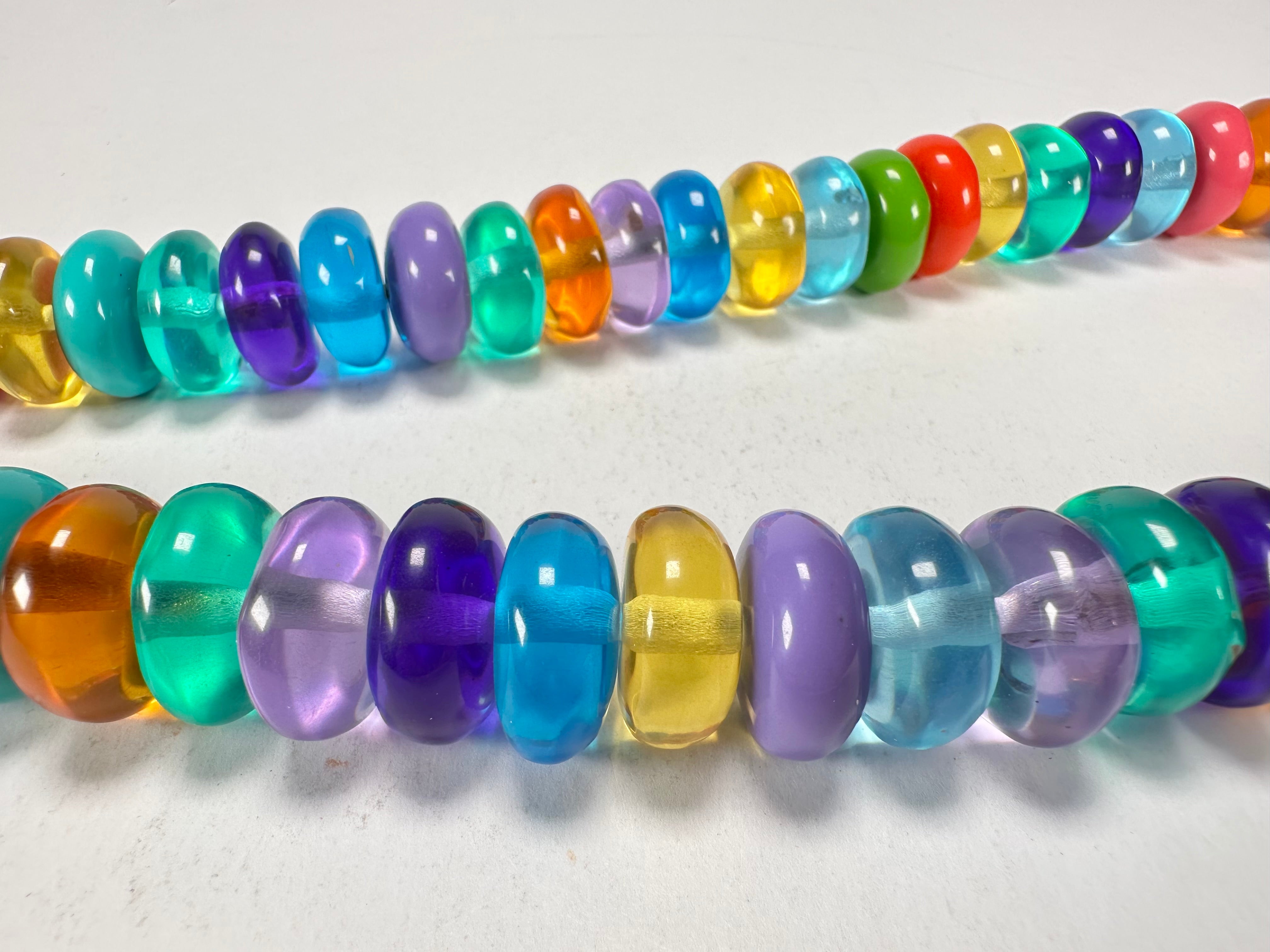 Jackie Brazil "Bela" Transparent Summer Mix Resin Mini Wheels 70cm Necklace ( N0043 )