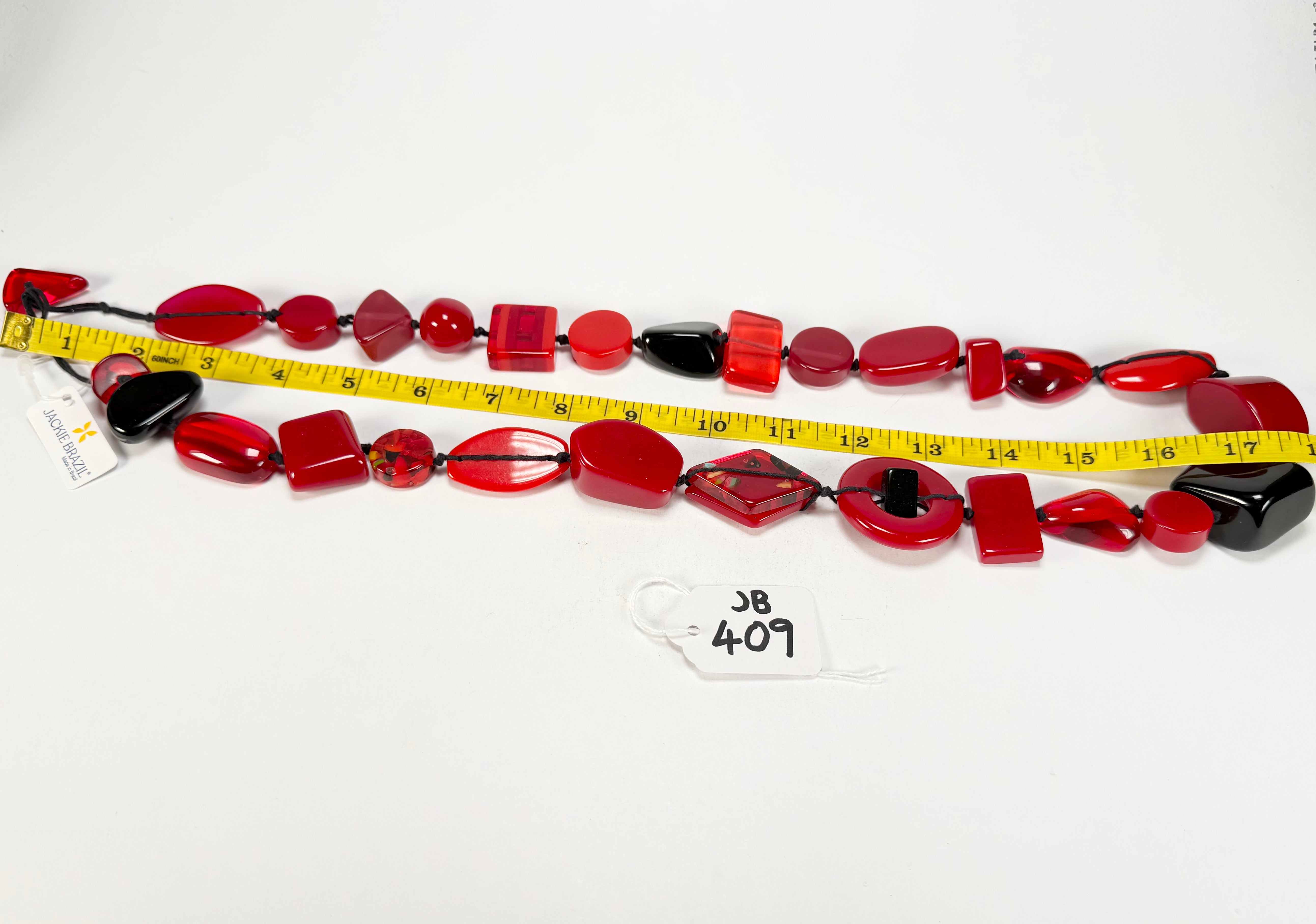 Jackie Brazil "Indiana" Passion Mix Multi-Bead Long Resin 110cm Necklace ( N0038 )