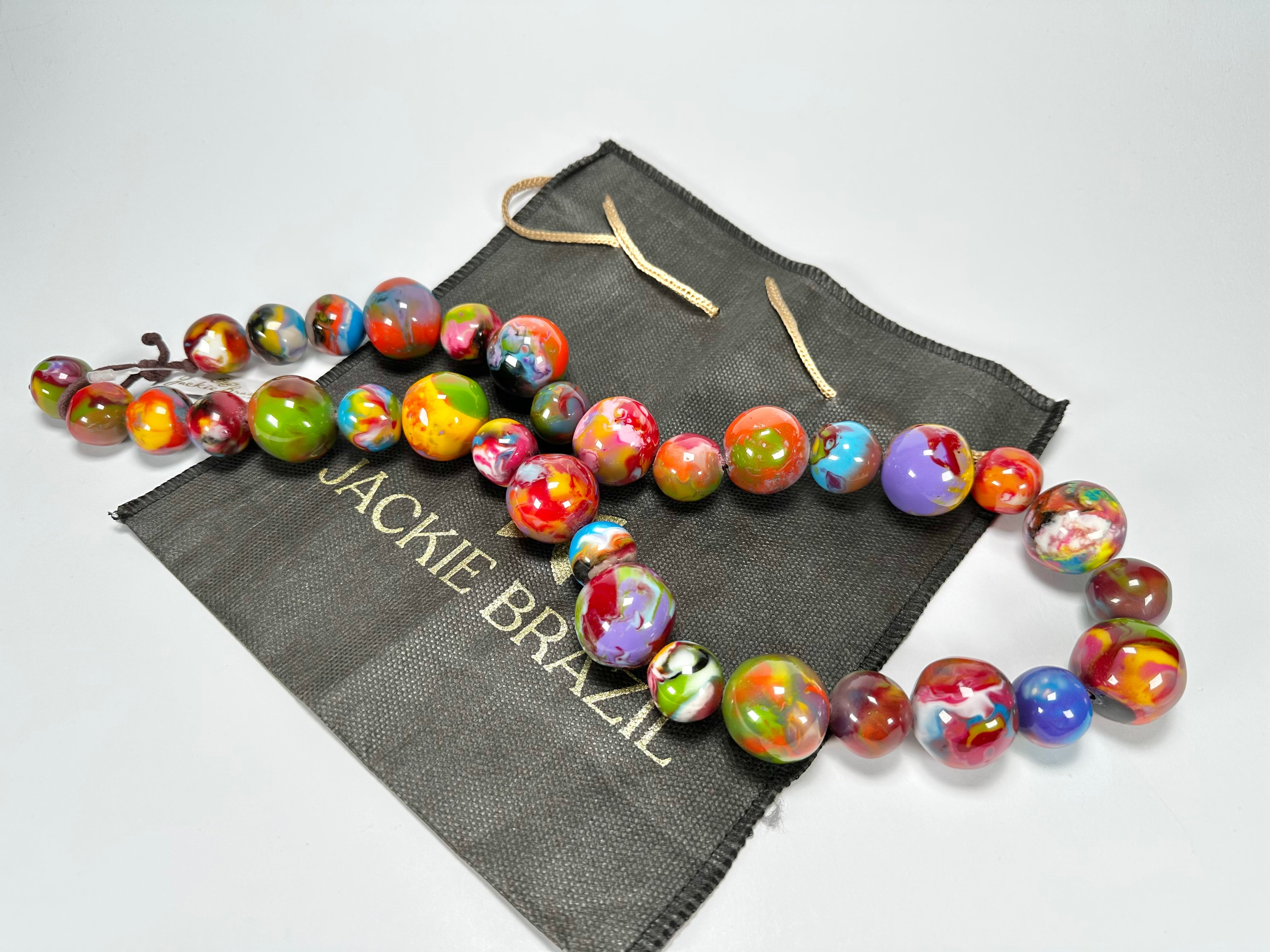 Jackie Brazil "Large Spheres" Kandinsky Long Abstract Necklace 75cm ( N2694 )