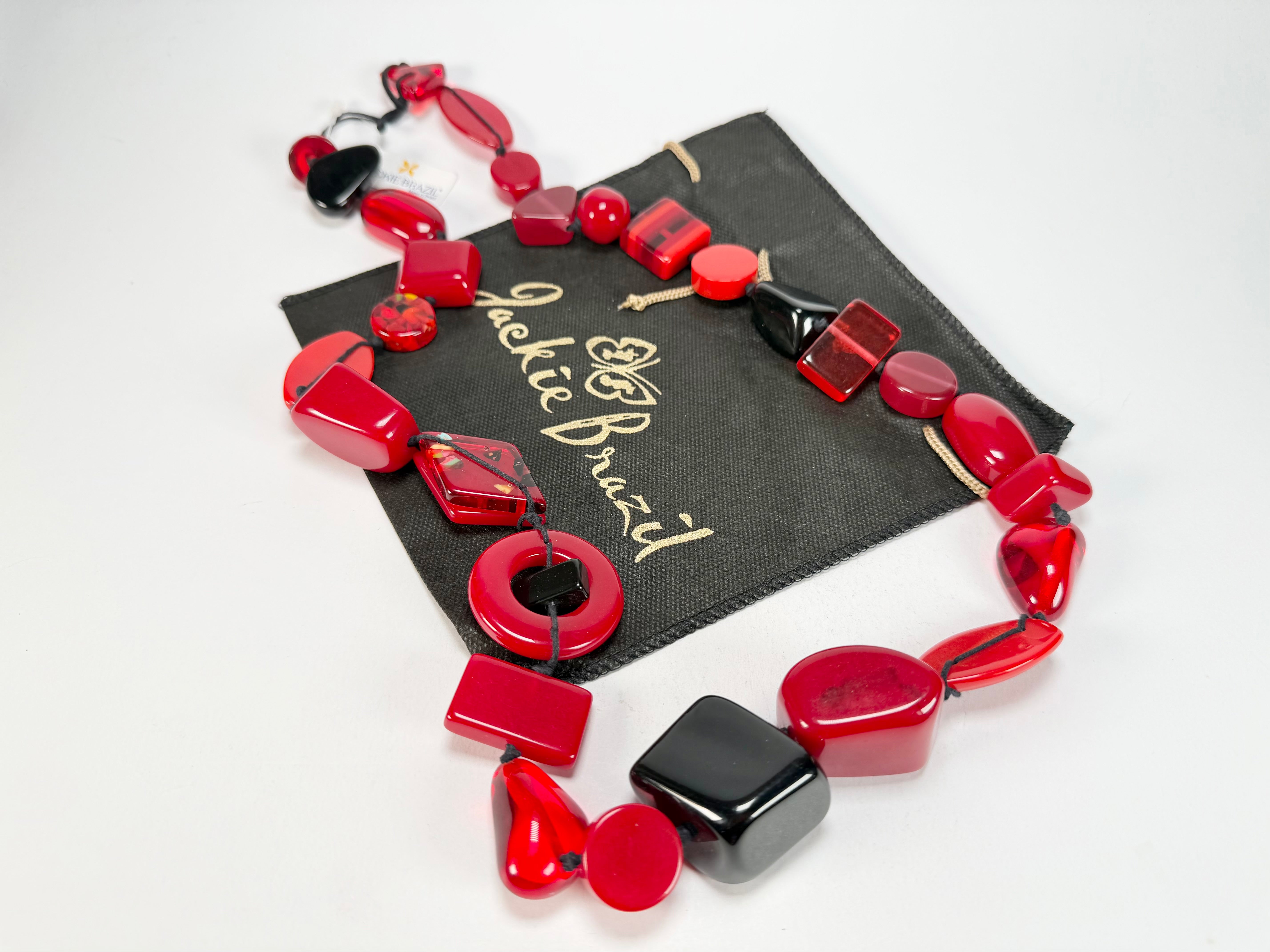 Jackie Brazil "Indiana" Passion Mix Multi-Bead Long Resin 110cm Necklace ( N0038 )
