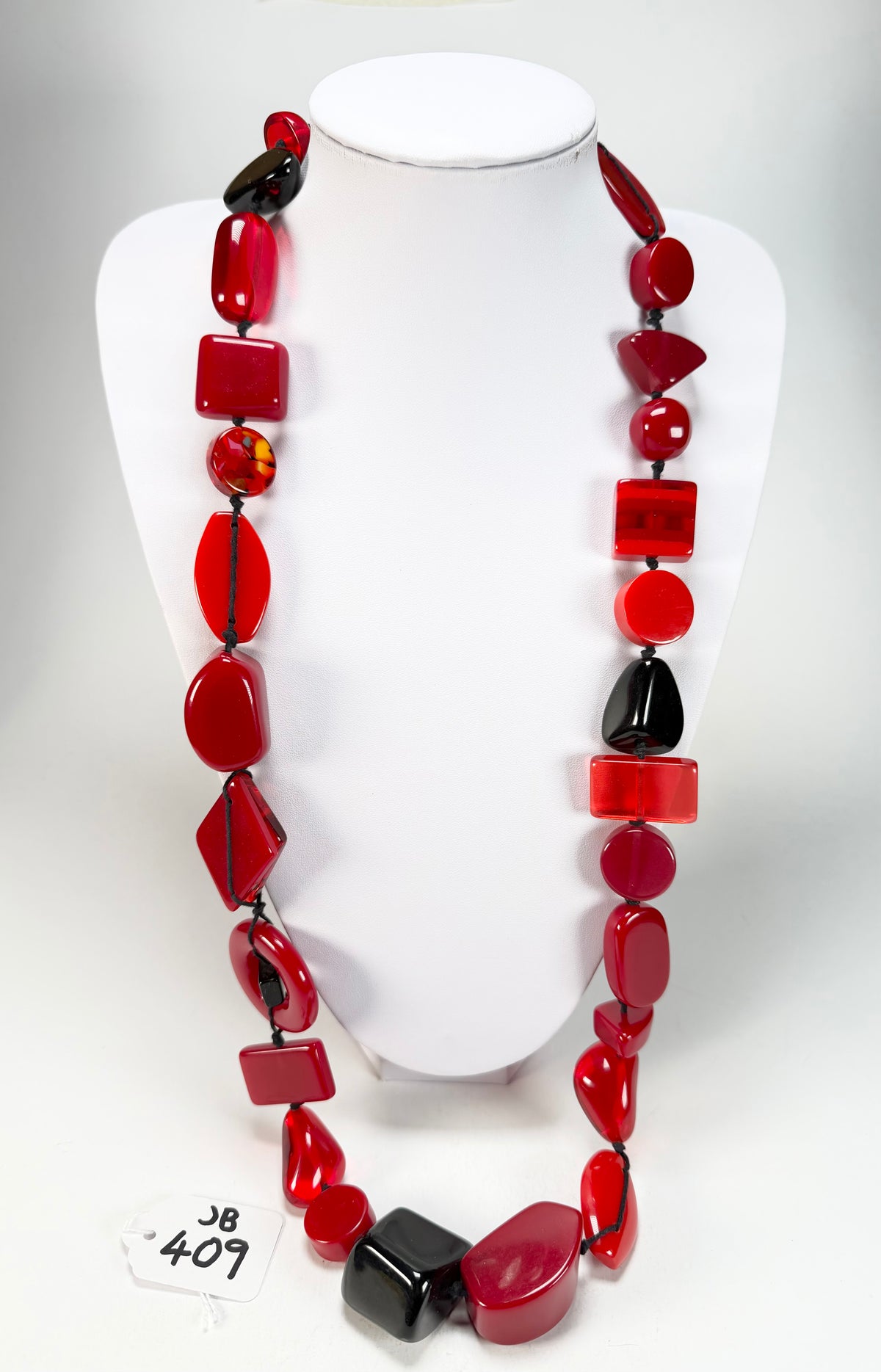 Jackie Brazil "Indiana" Passion Mix Multi-Bead Long Resin 110cm Necklace ( N0038 )
