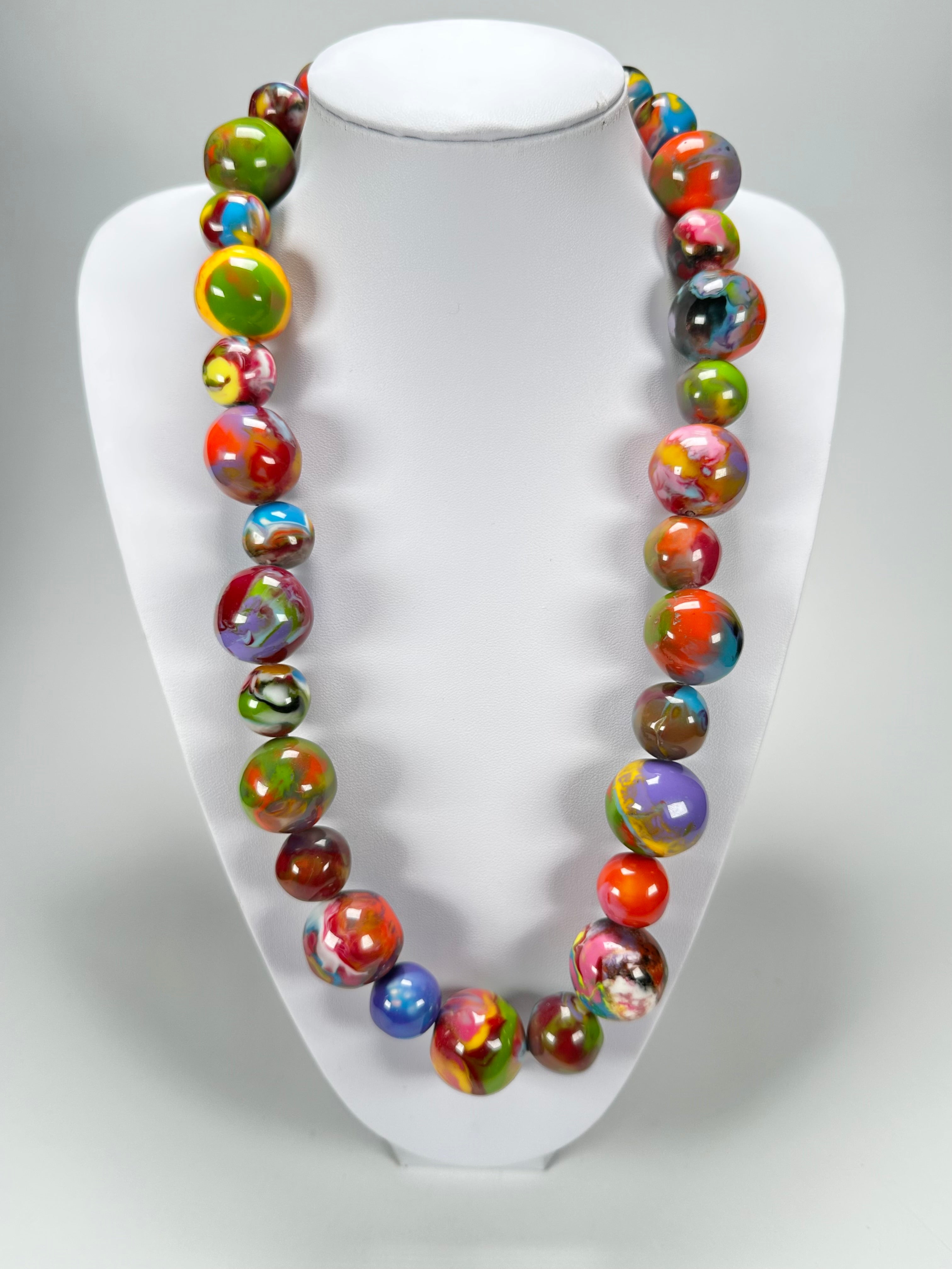 Jackie Brazil "Large Spheres" Kandinsky Long Abstract Necklace 75cm ( N2694 )