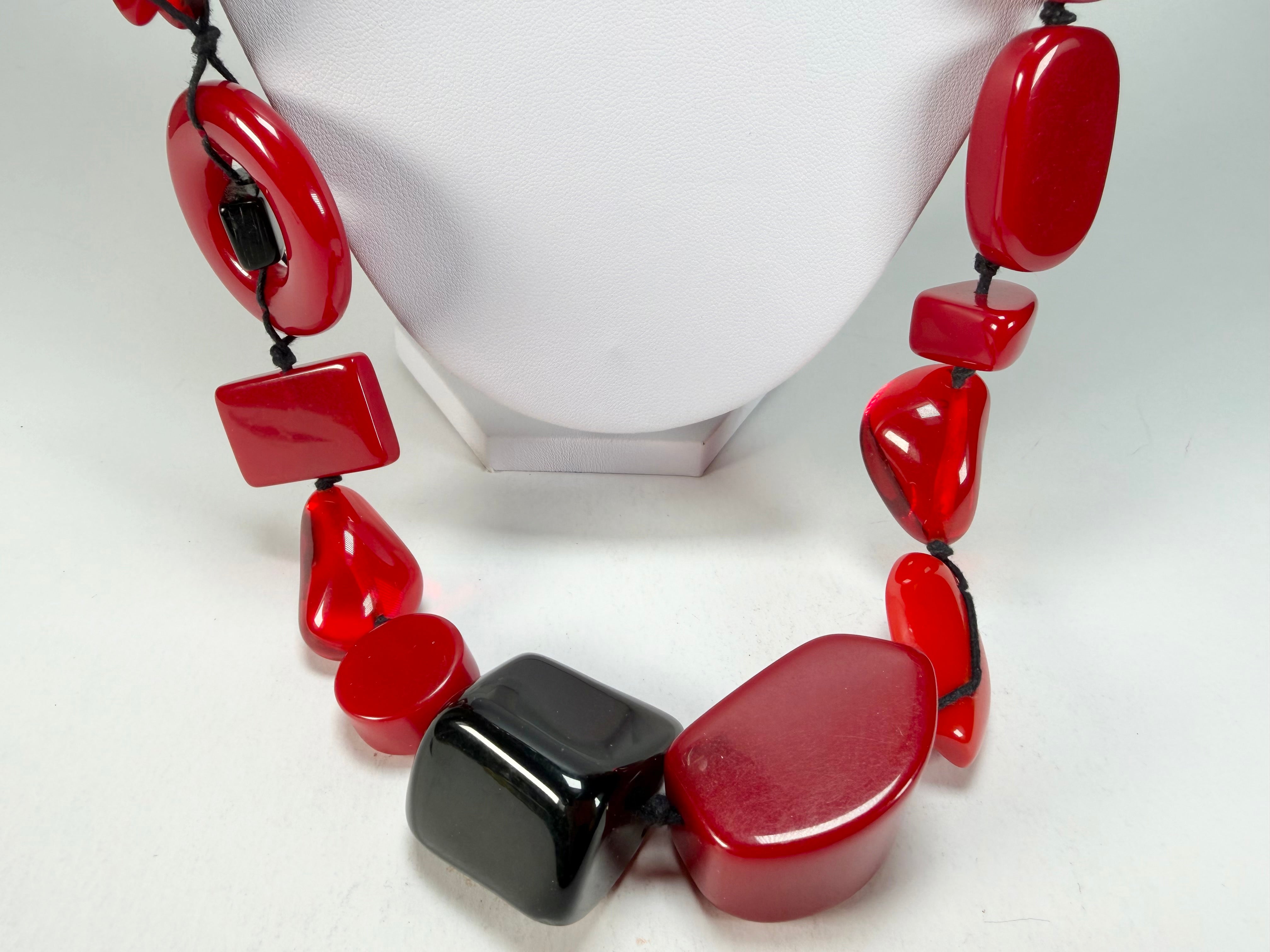Jackie Brazil "Indiana" Passion Mix Multi-Bead Long Resin 110cm Necklace ( N0038 )