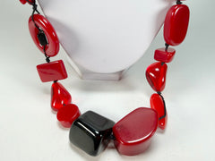 Jackie Brazil "Indiana" Passion Mix Multi-Bead Long Resin 110cm Necklace ( N0038 )