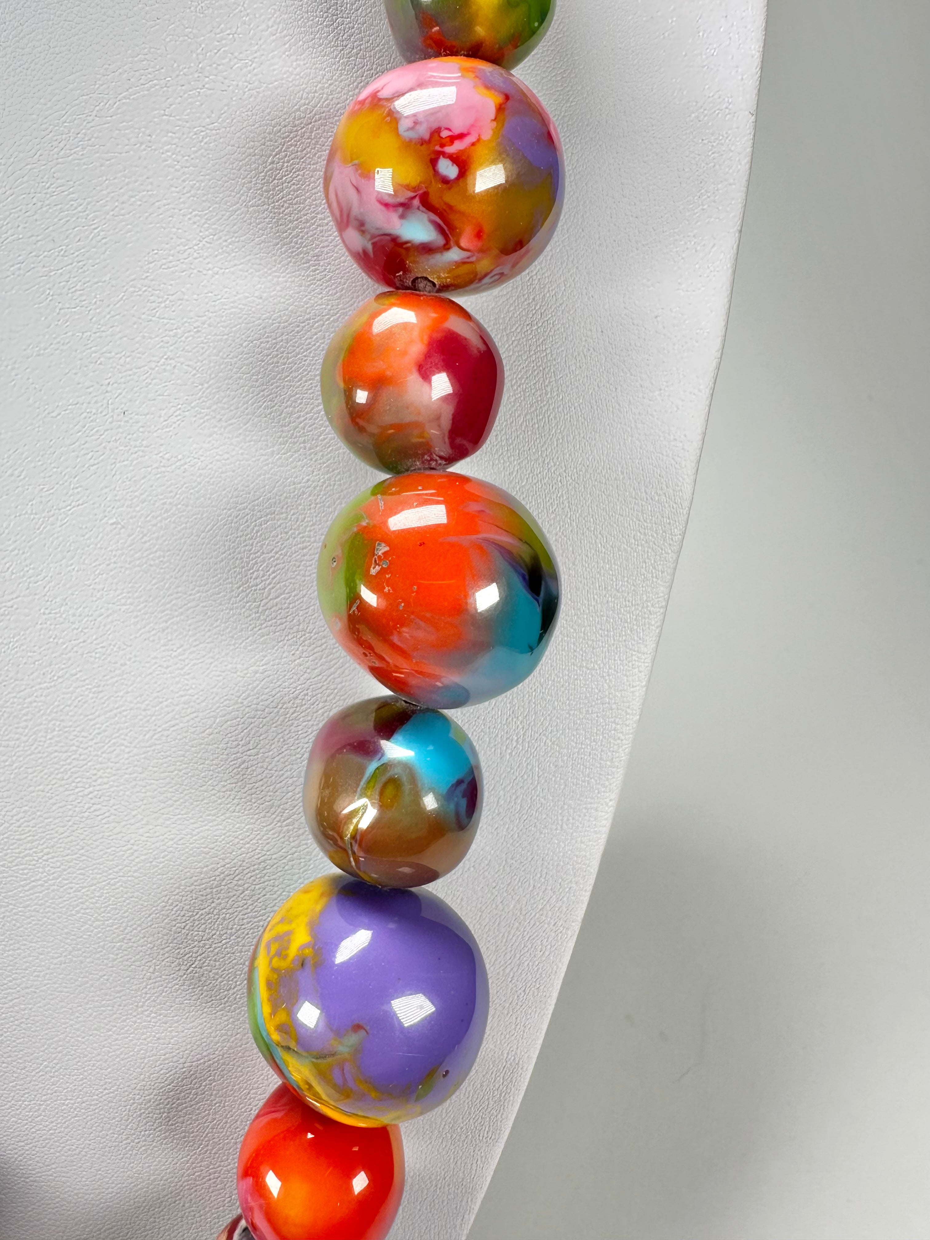 Jackie Brazil "Large Spheres" Kandinsky Long Abstract Necklace 75cm ( N2694 )