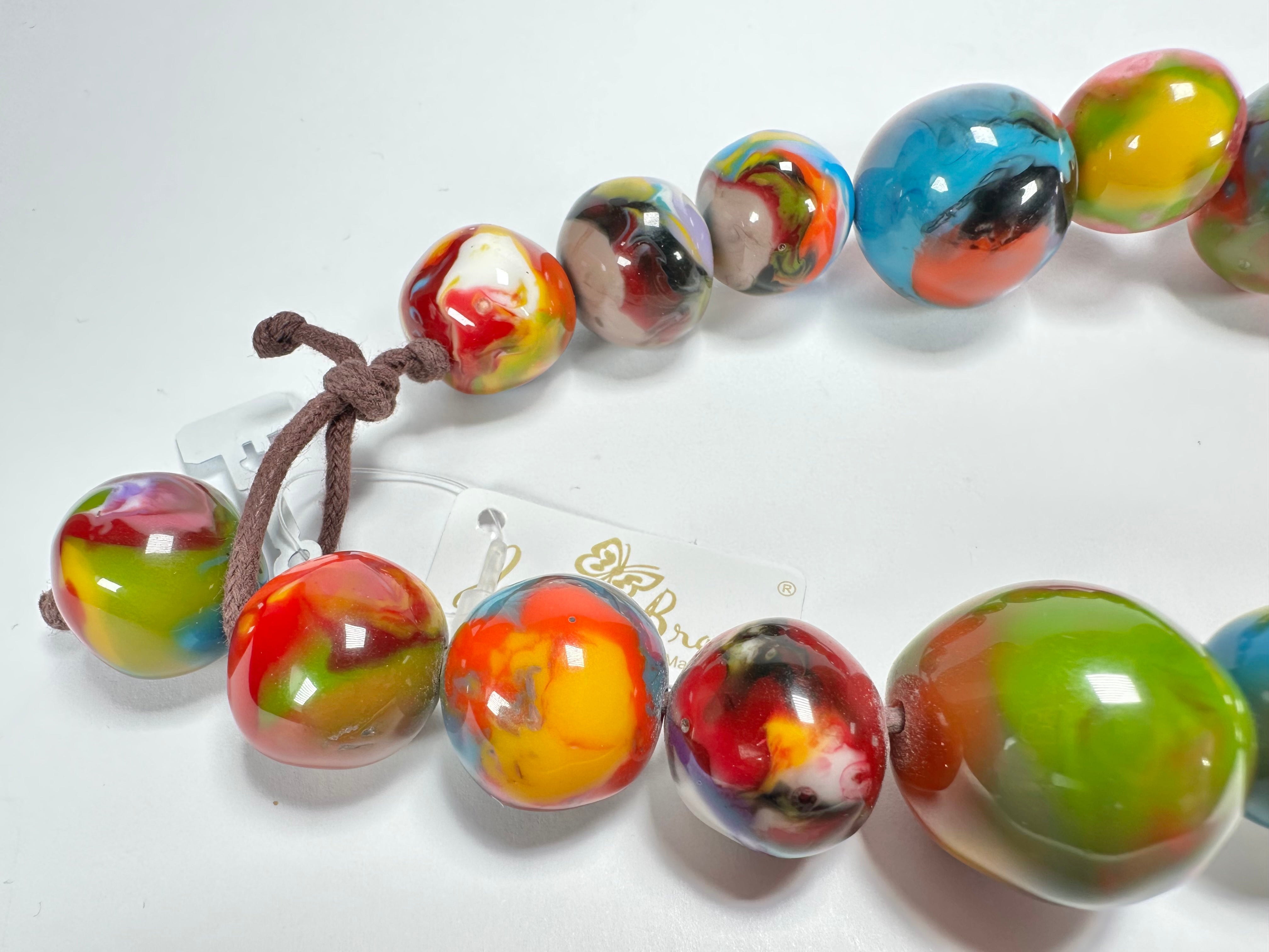 Jackie Brazil "Large Spheres" Kandinsky Long Abstract Necklace 75cm ( N2694 )