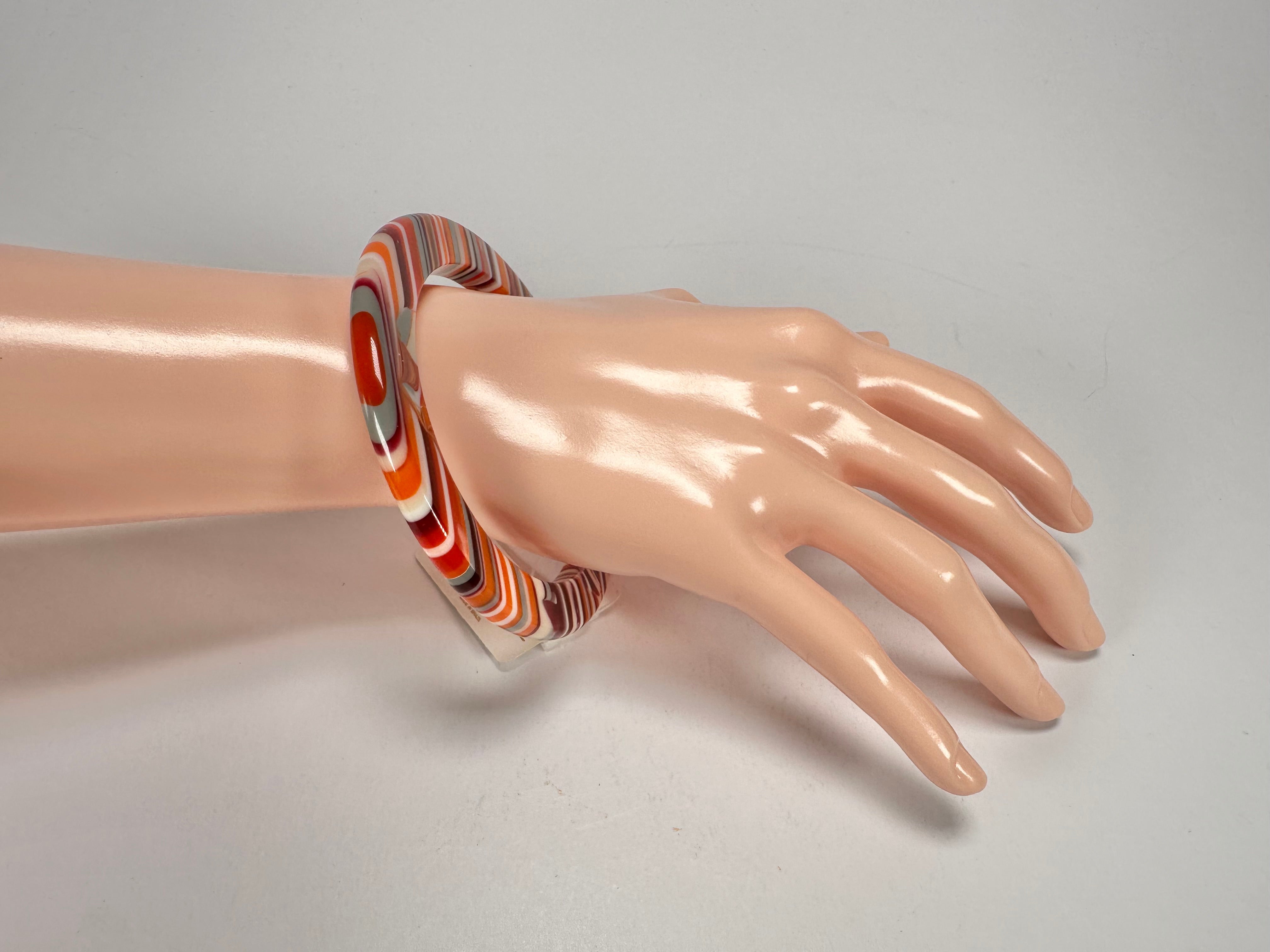Jackie Brazil "Olympic Circles" Liquorice Allsorts Orange Mix 0.5cm Resin Bangle ( B2336 )