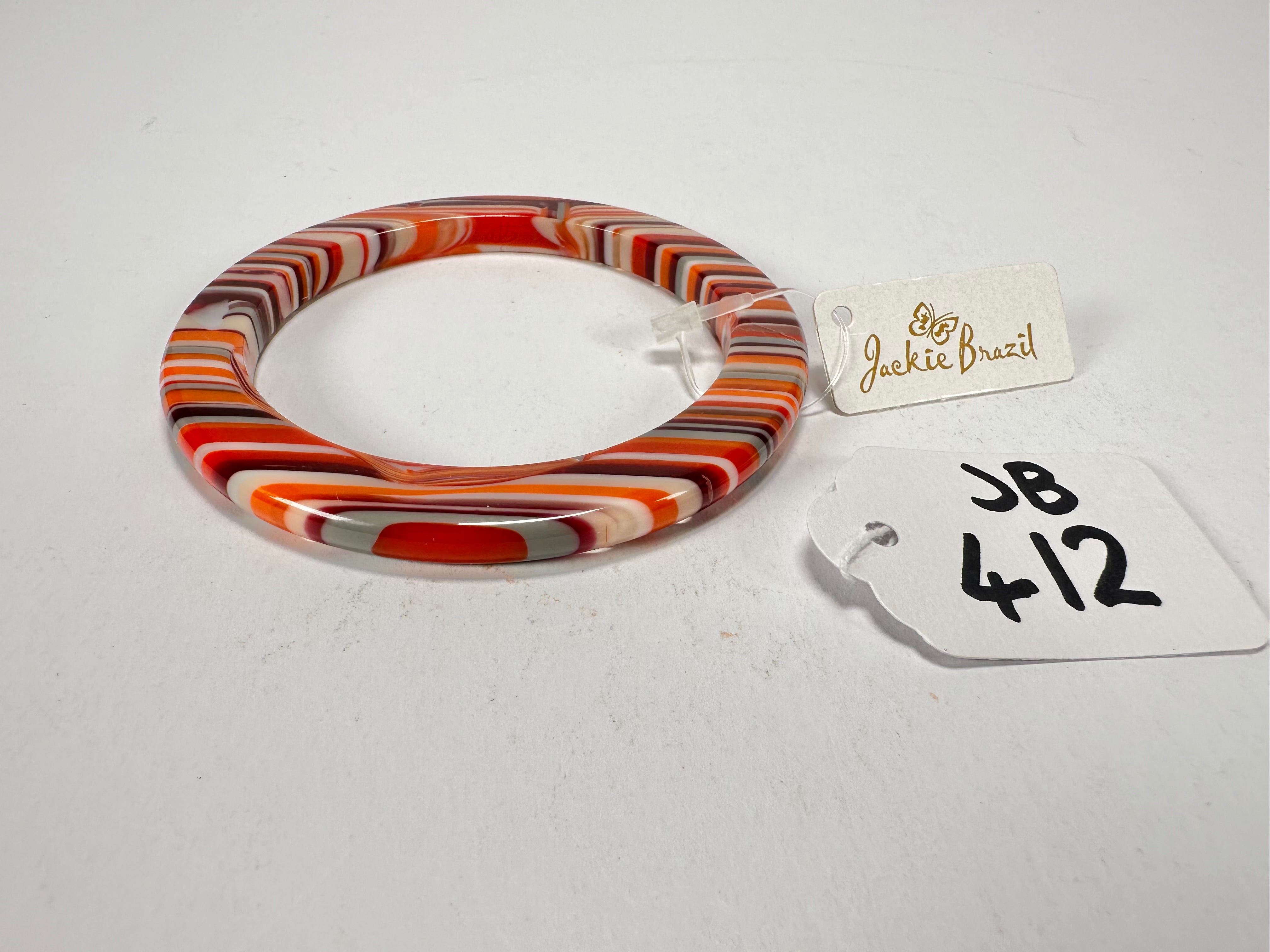 Jackie Brazil "Olympic Circles" Liquorice Allsorts Orange Mix 0.5cm Resin Bangle ( B2336 )