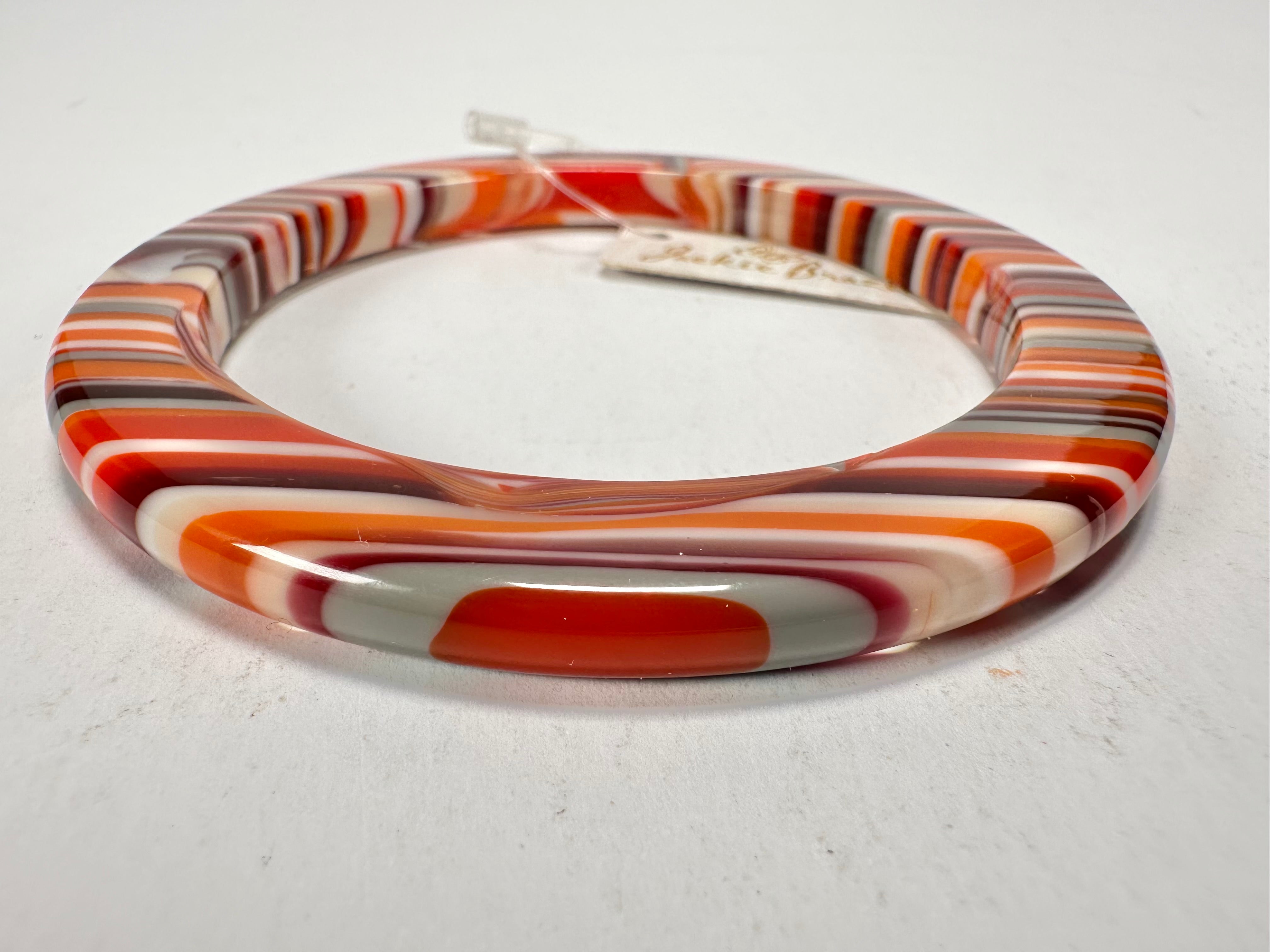 Jackie Brazil "Olympic Circles" Liquorice Allsorts Orange Mix 0.5cm Resin Bangle ( B2336 )