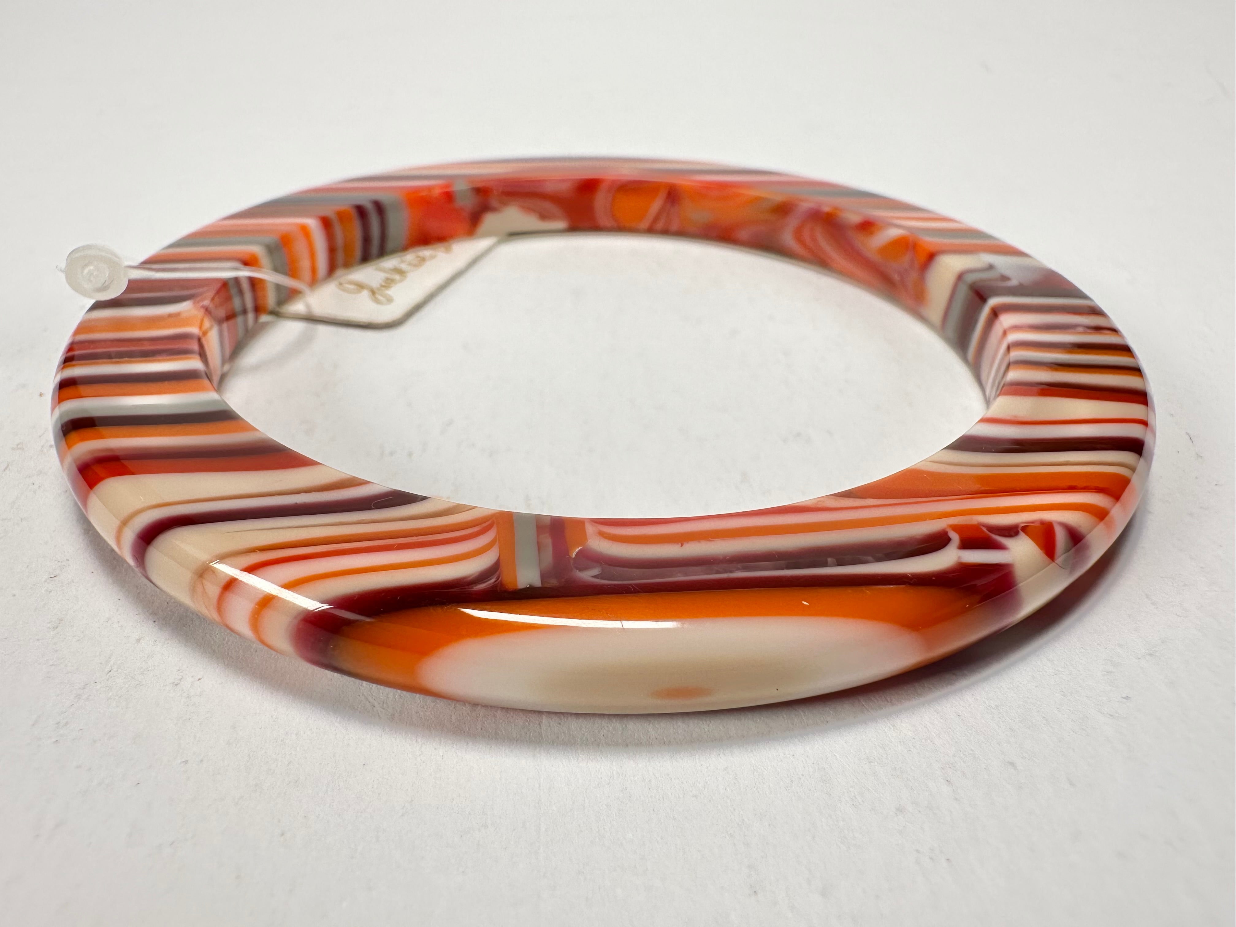 Jackie Brazil "Olympic Circles" Liquorice Allsorts Orange Mix 0.5cm Resin Bangle ( B2336 )