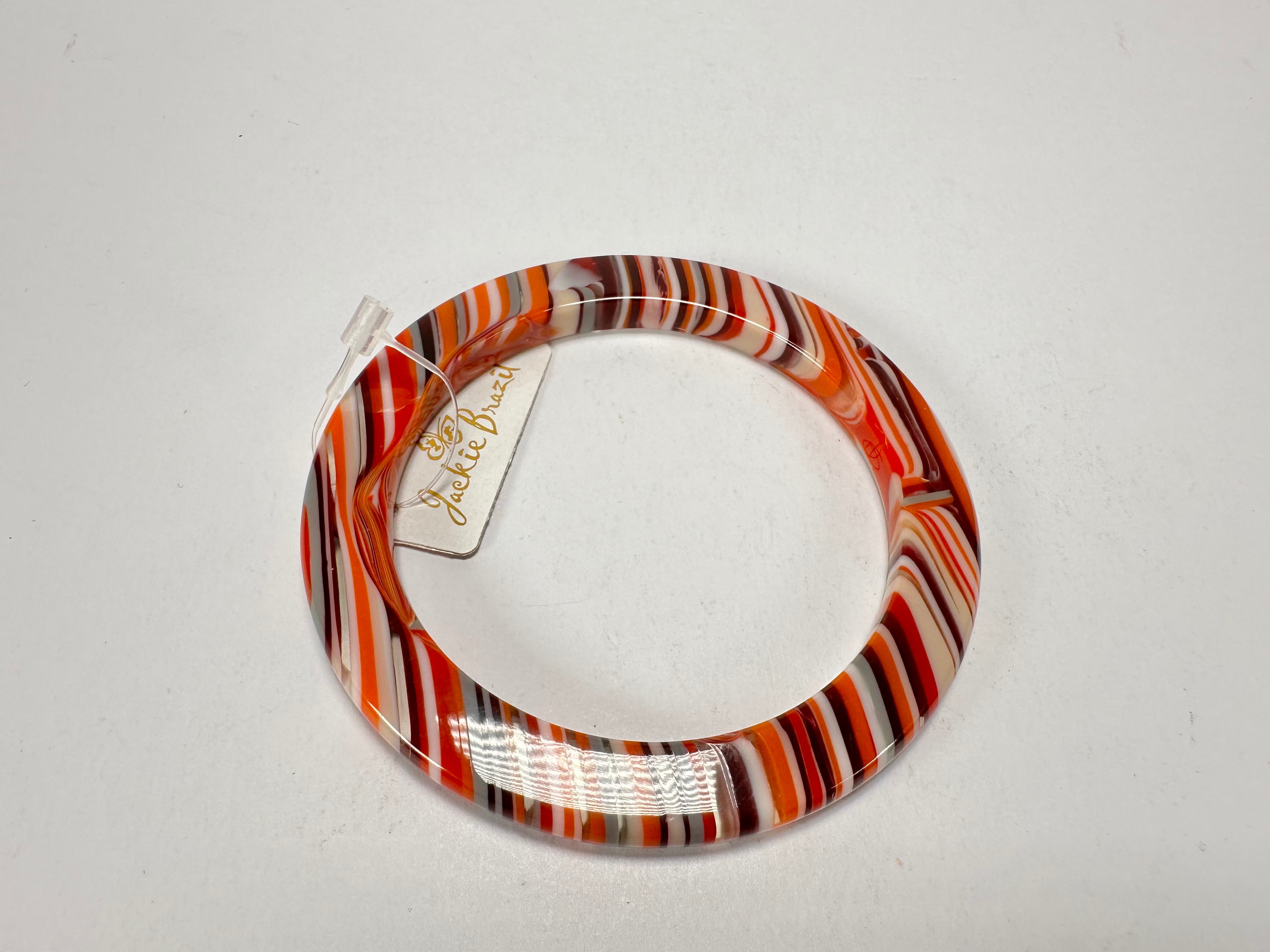 Jackie Brazil "Olympic Circles" Liquorice Allsorts Orange Mix 0.5cm Resin Bangle ( B2336 )