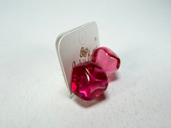 Jackie Brazil "Camille" Dark Pink Transparent Abstract Resin Earrings ( E1053 )