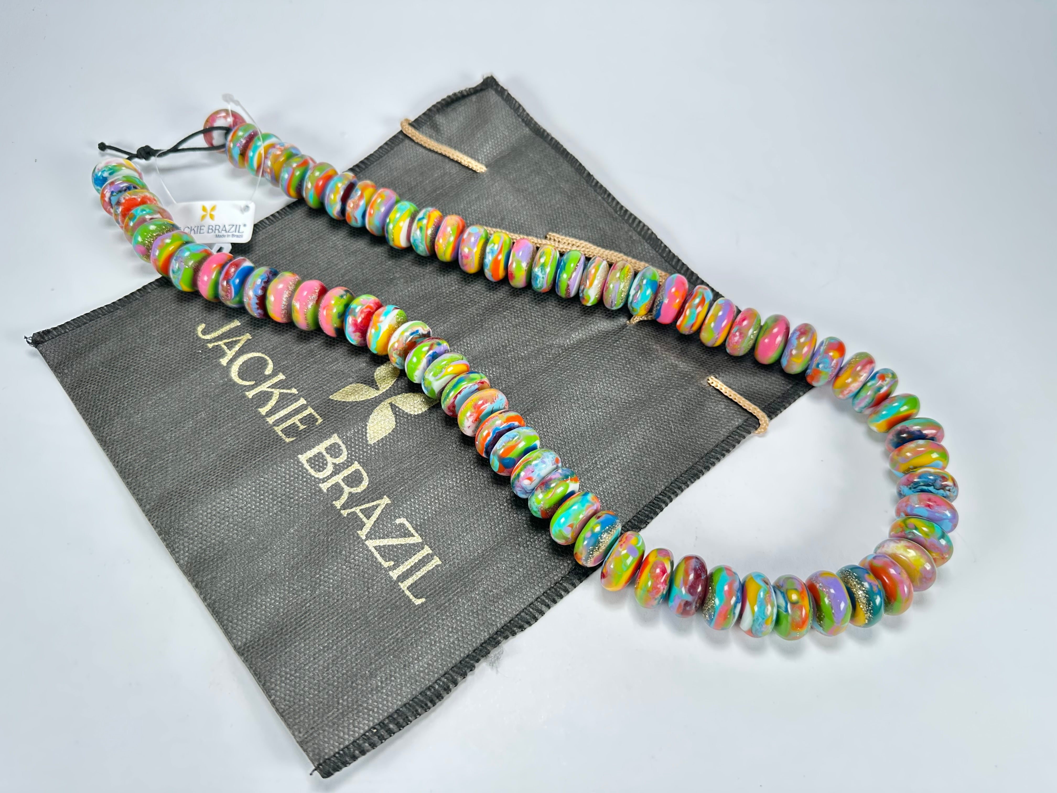 Jackie Brazil "Bela" Kandinsky Resin Mini Wheels 70cm Necklace ( N0043 )