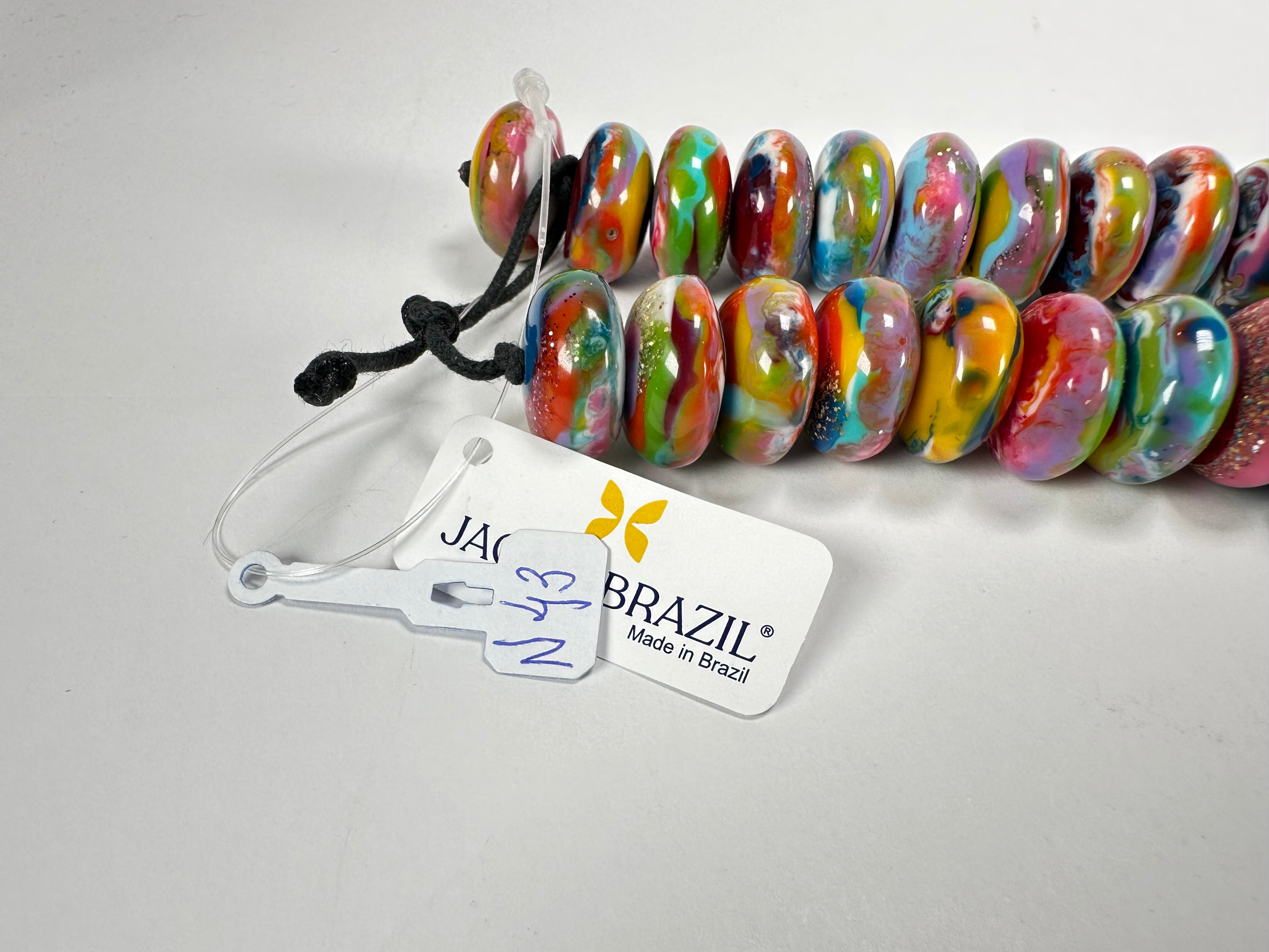Jackie Brazil "Bela" Kandinsky Resin Mini Wheels 70cm Necklace ( N0043 )