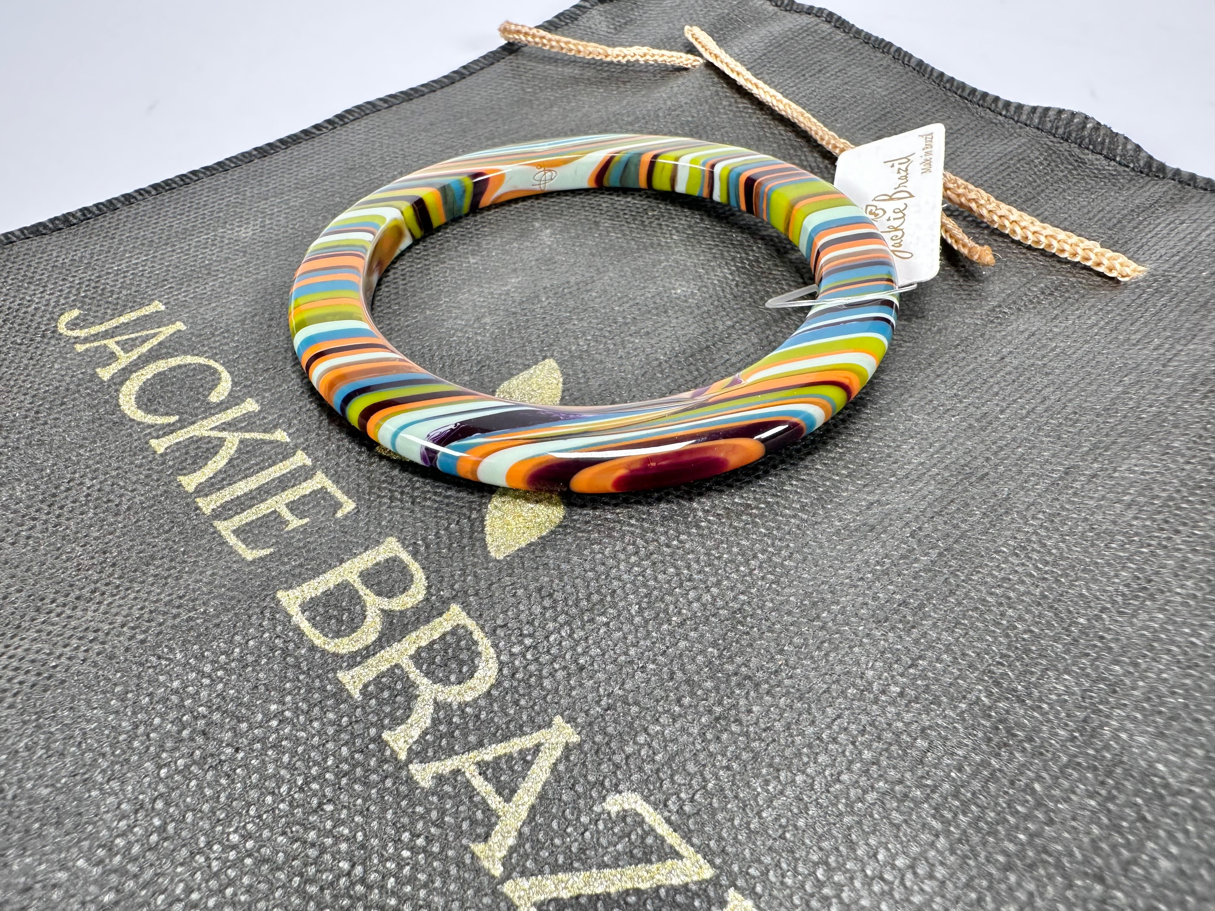 Jackie Brazil "Olympic Circles" Liquorice Allsorts Winter Colour 0.5cm Resin Bangle ( B2336 )