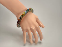 Jackie Brazil "Olympic Circles" Liquorice Allsorts Winter Colour 0.5cm Resin Bangle ( B2336 )