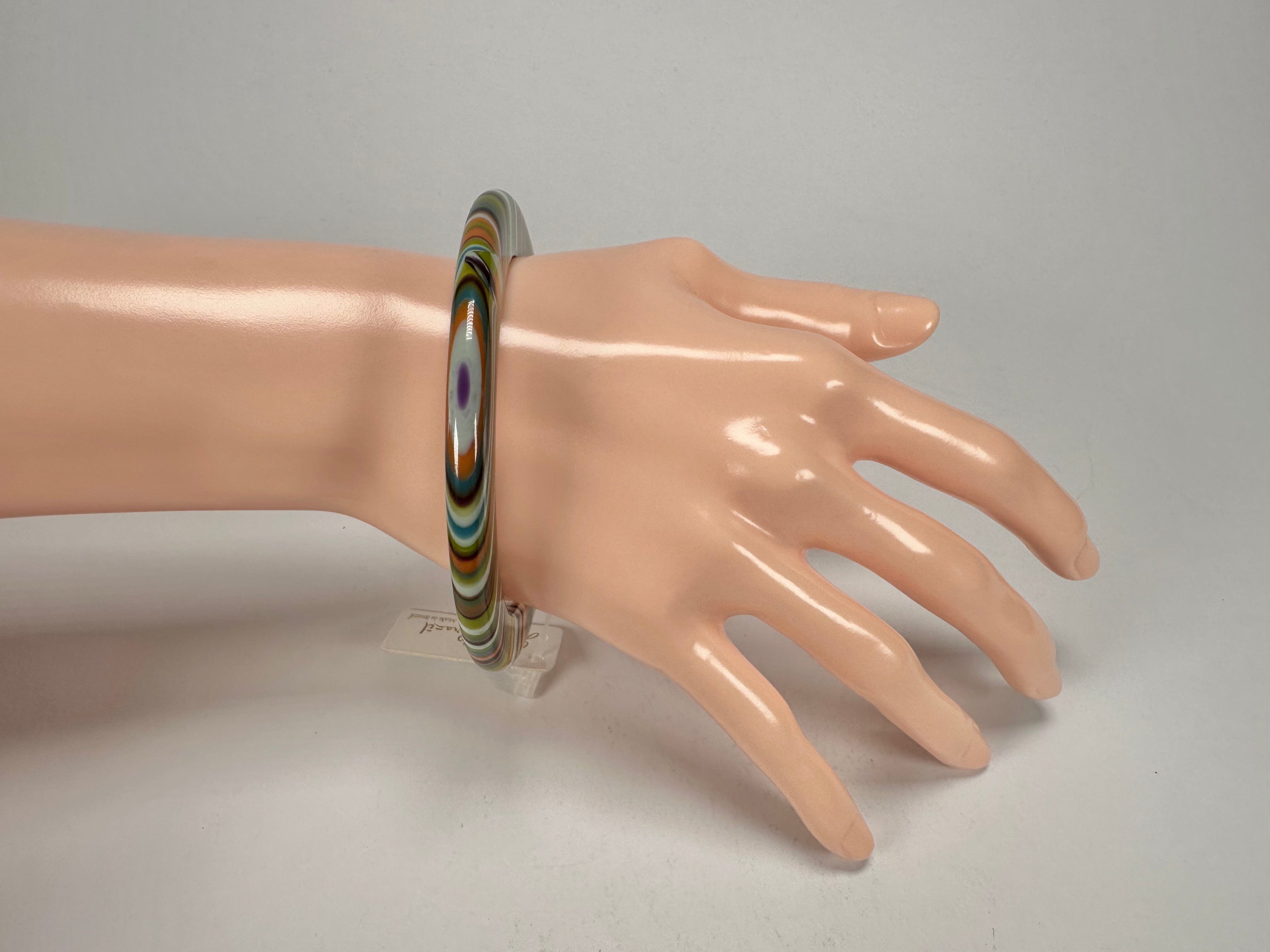 Jackie Brazil "Olympic Circles" Liquorice Allsorts Winter Colour 0.5cm Resin Bangle ( B2336 )