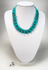 Jackie Brazil "Romeo" Turquoise Linked Rectangle Beads Necklace ( N0034 )