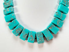 Jackie Brazil "Romeo" Turquoise Linked Rectangle Beads Necklace ( N0034 )