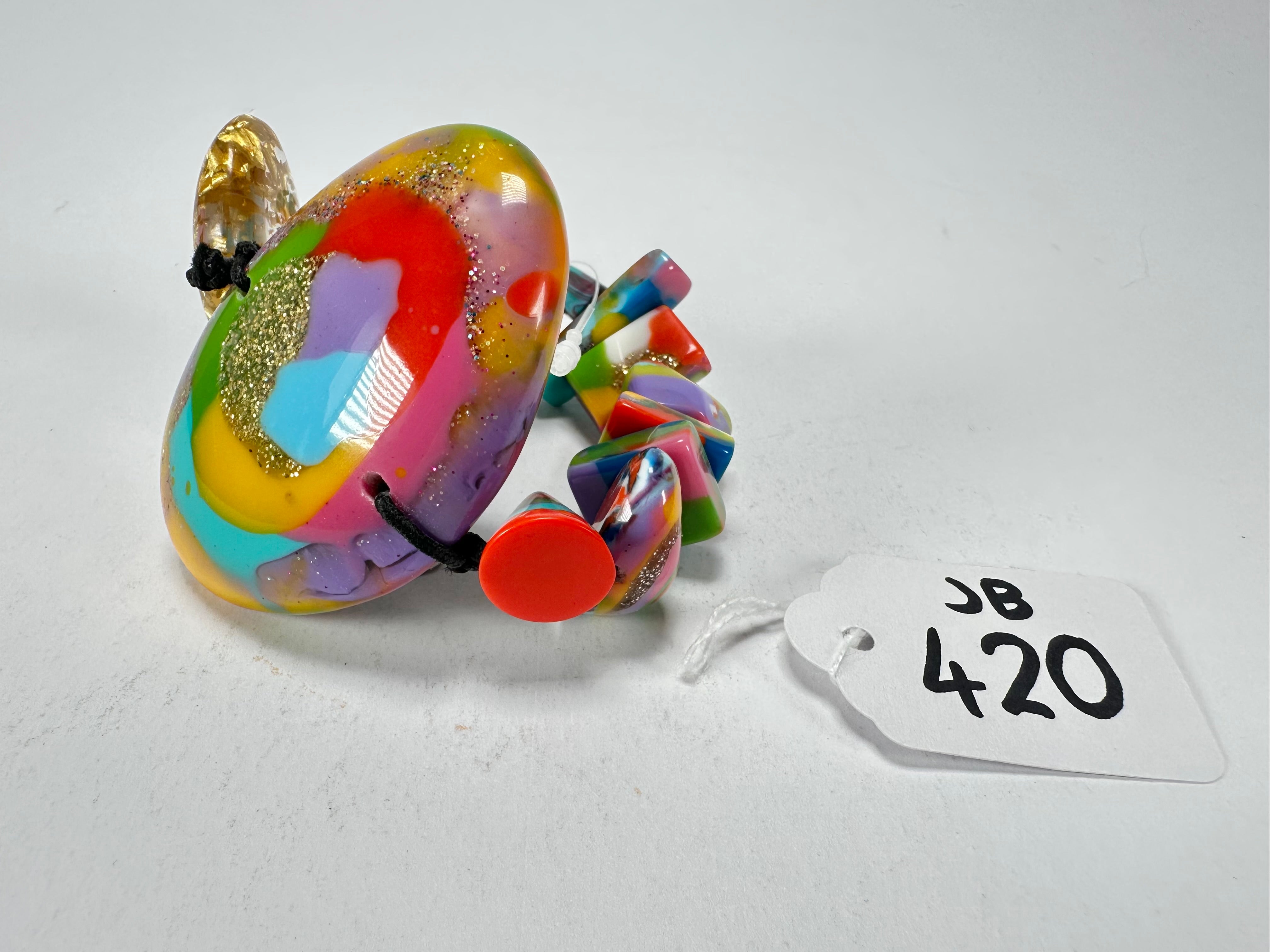 Jackie Brazil "Fusion" Mix Colours Multi Bead Resin Bracelet ( B0050 )