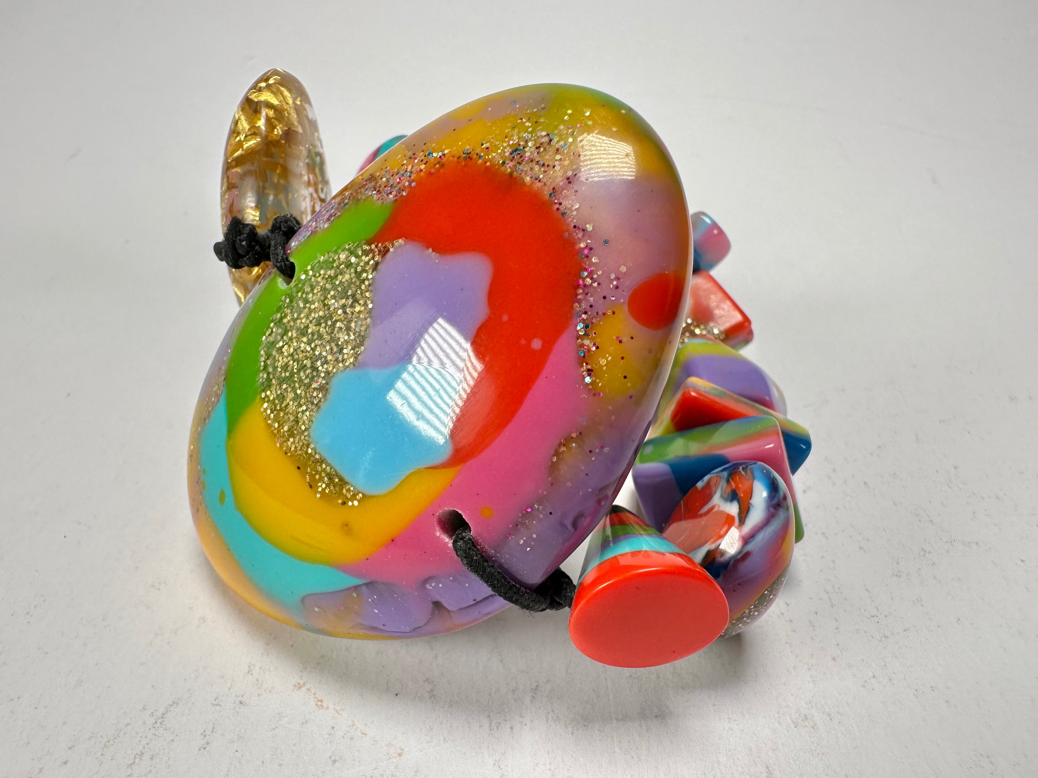 Jackie Brazil "Fusion" Mix Colours Multi Bead Resin Bracelet ( B0050 )