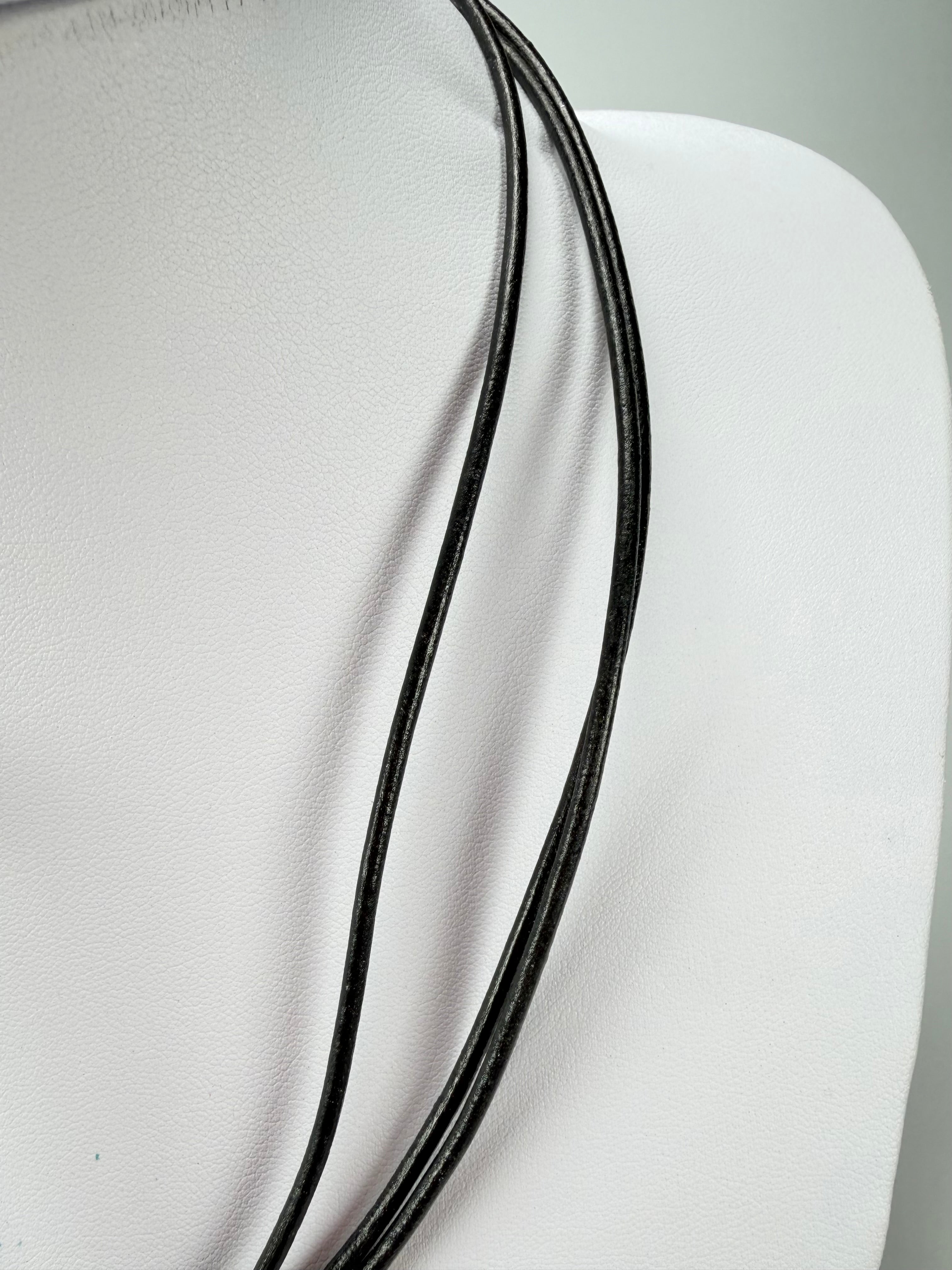 Jackie Brazil "Turquoise" Large Disk On Three Cords Resin Necklace ( N3800 )