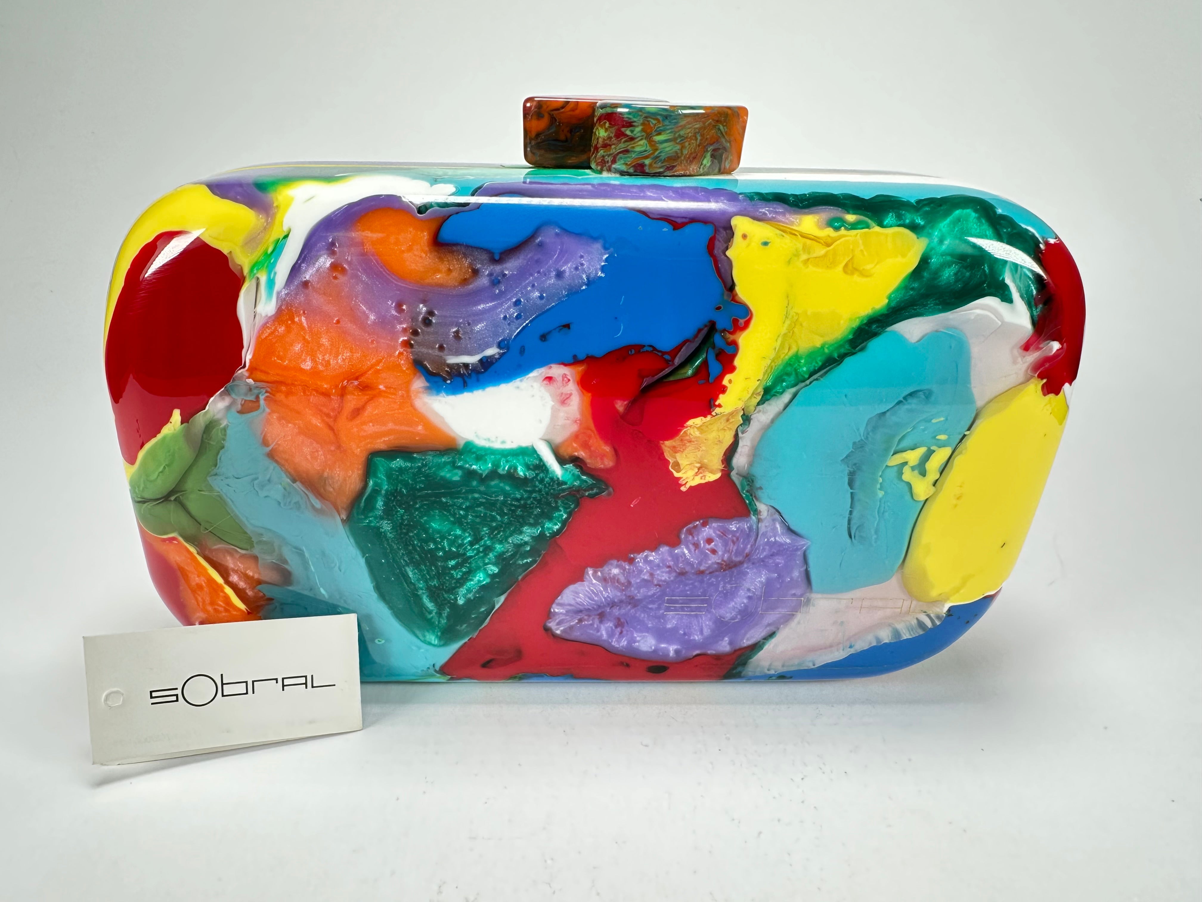 Sobral - Multi-Colour "Linda Purse" Pollock Resin Clutch Bag ( 005290 )