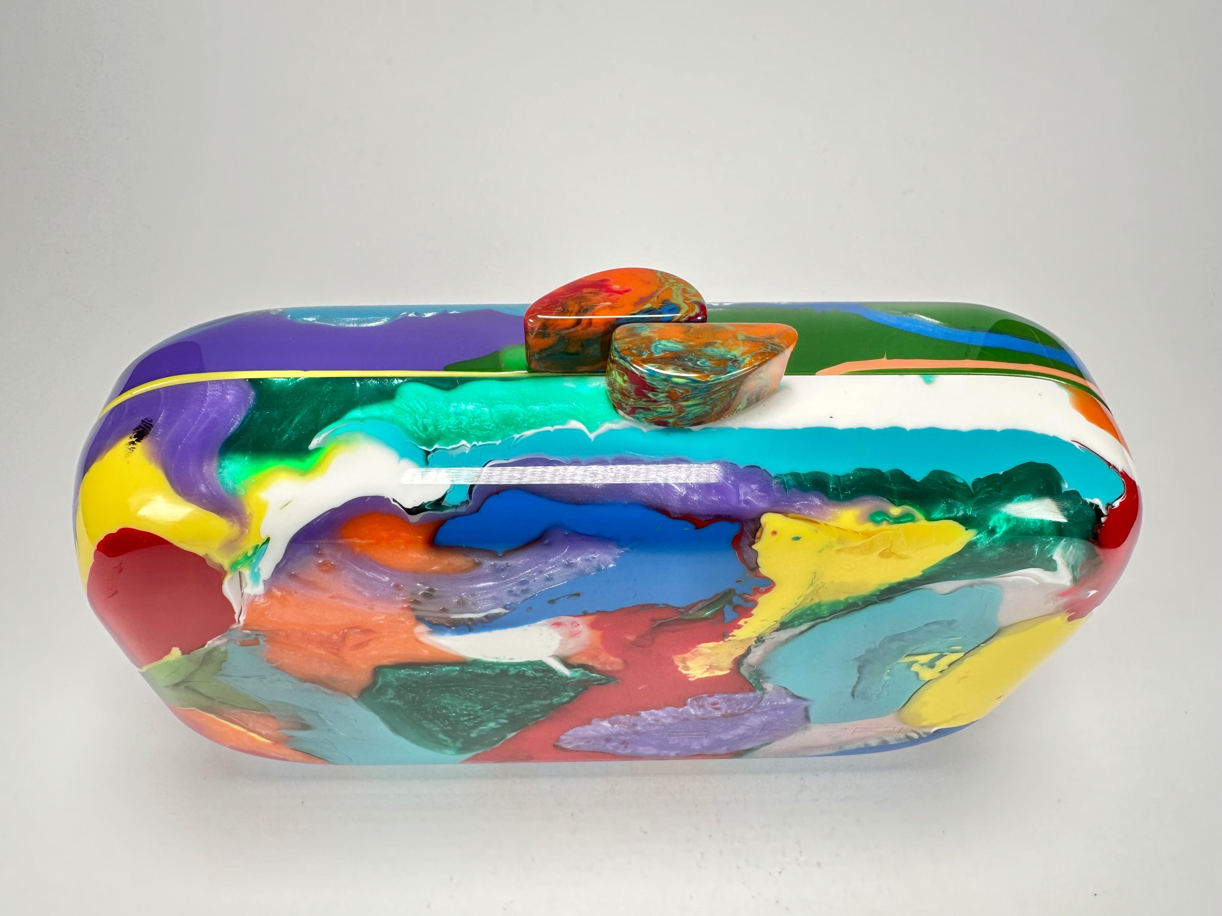 Sobral - Multi-Colour "Linda Purse" Pollock Resin Clutch Bag ( 005290 )