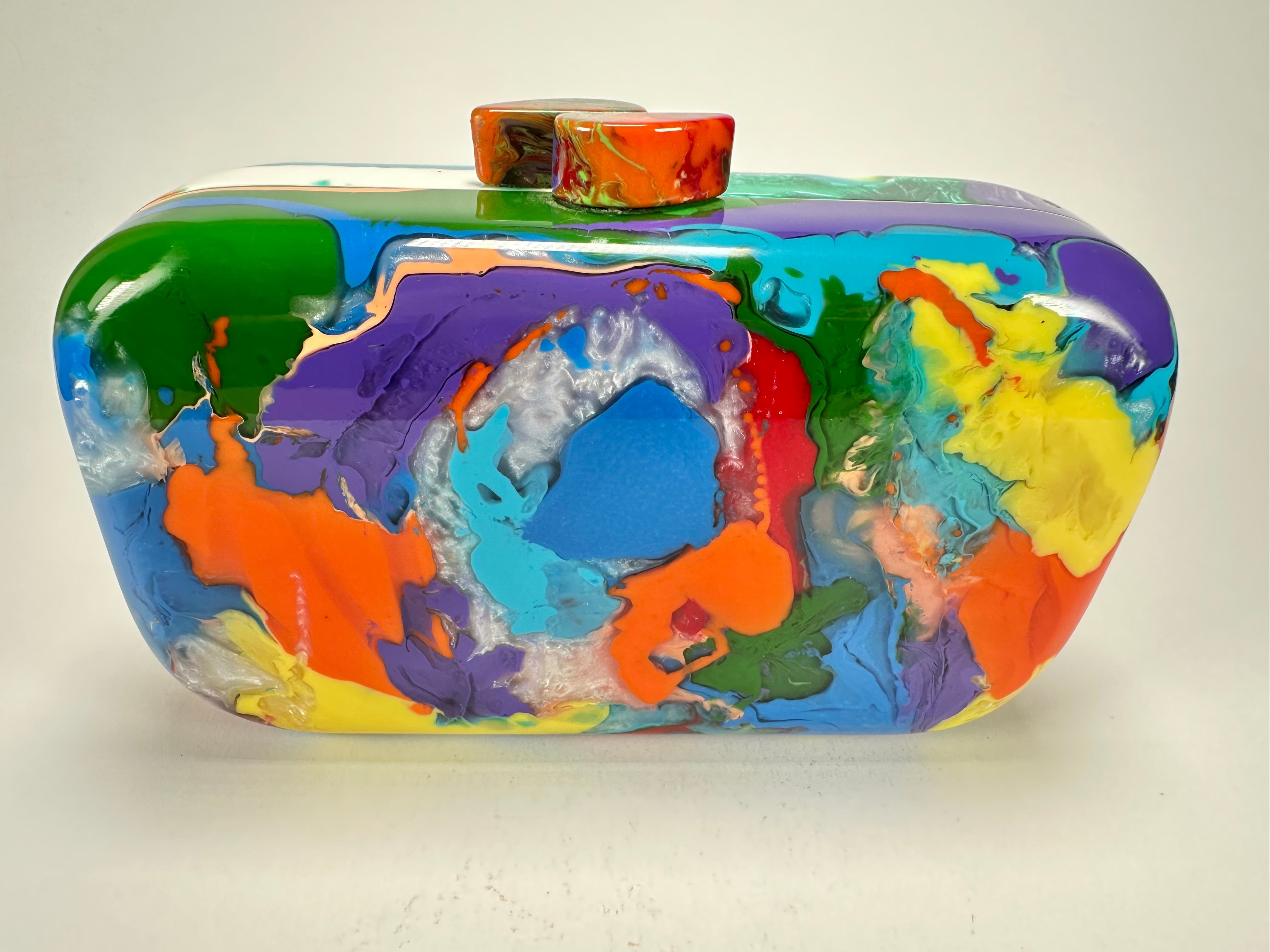 Sobral - Multi-Colour "Linda Purse" Pollock Resin Clutch Bag ( 005290 )
