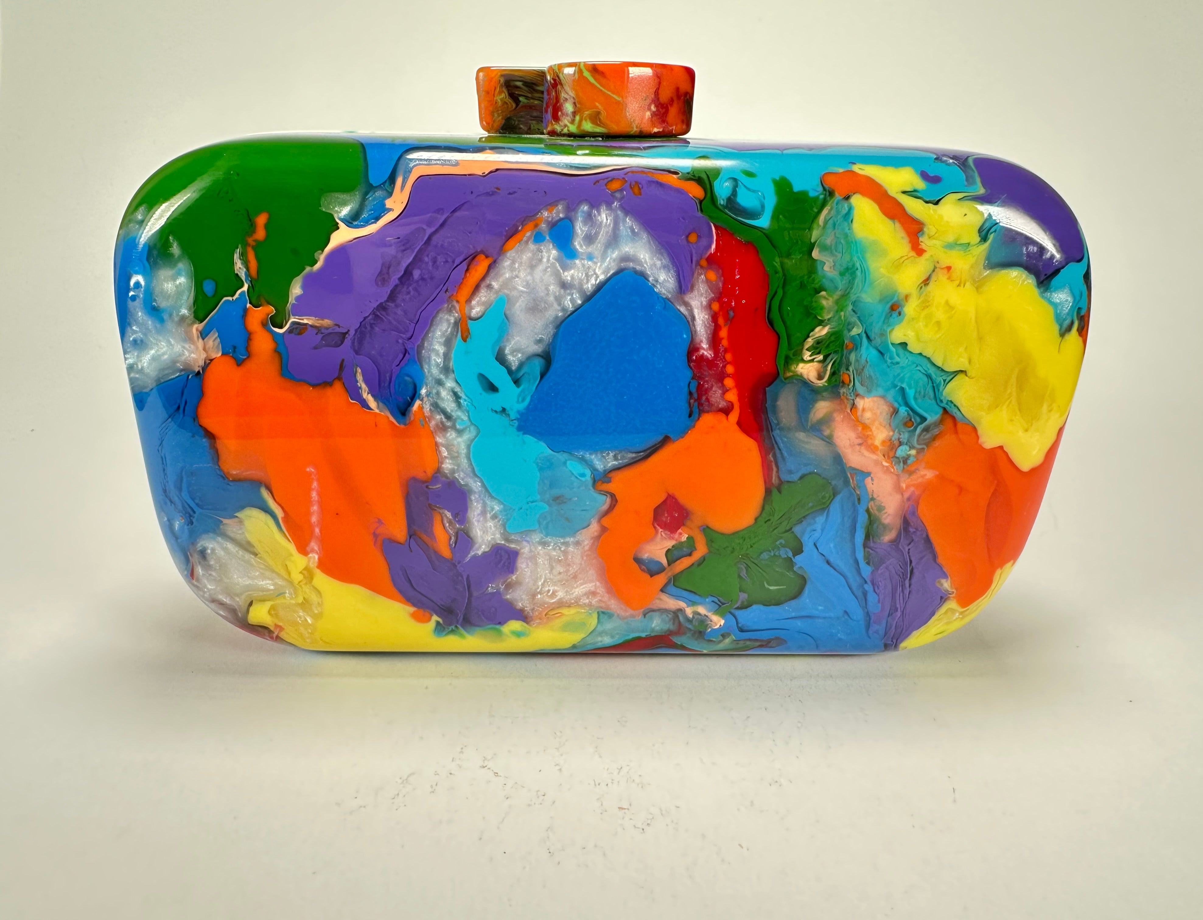 Sobral - Multi-Colour "Linda Purse" Pollock Resin Clutch Bag ( 005290 )