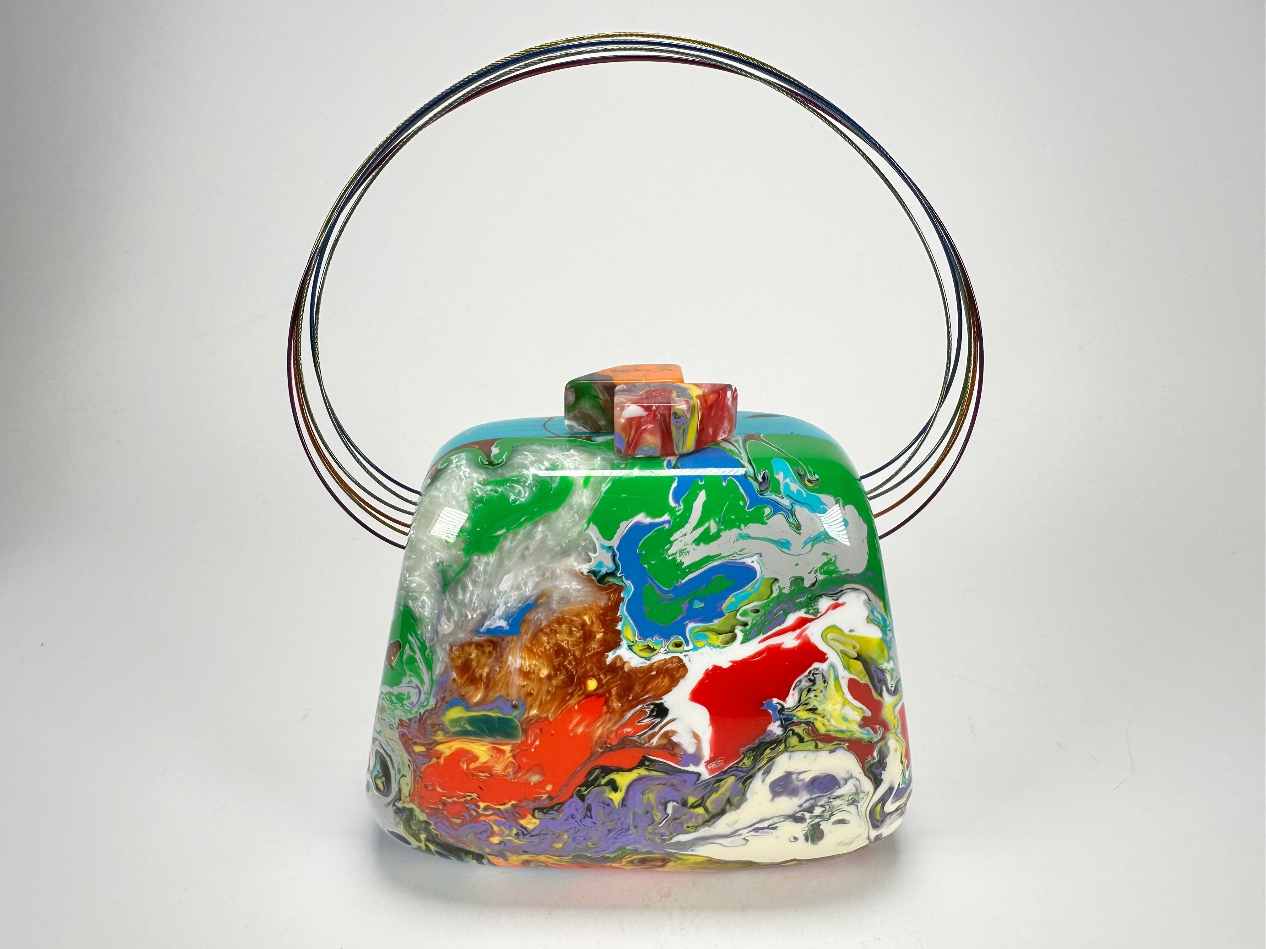 Sobral - Multi-Colour "Miranda " Pollock Resin Clutch Bag / Handbag ( 002390 )